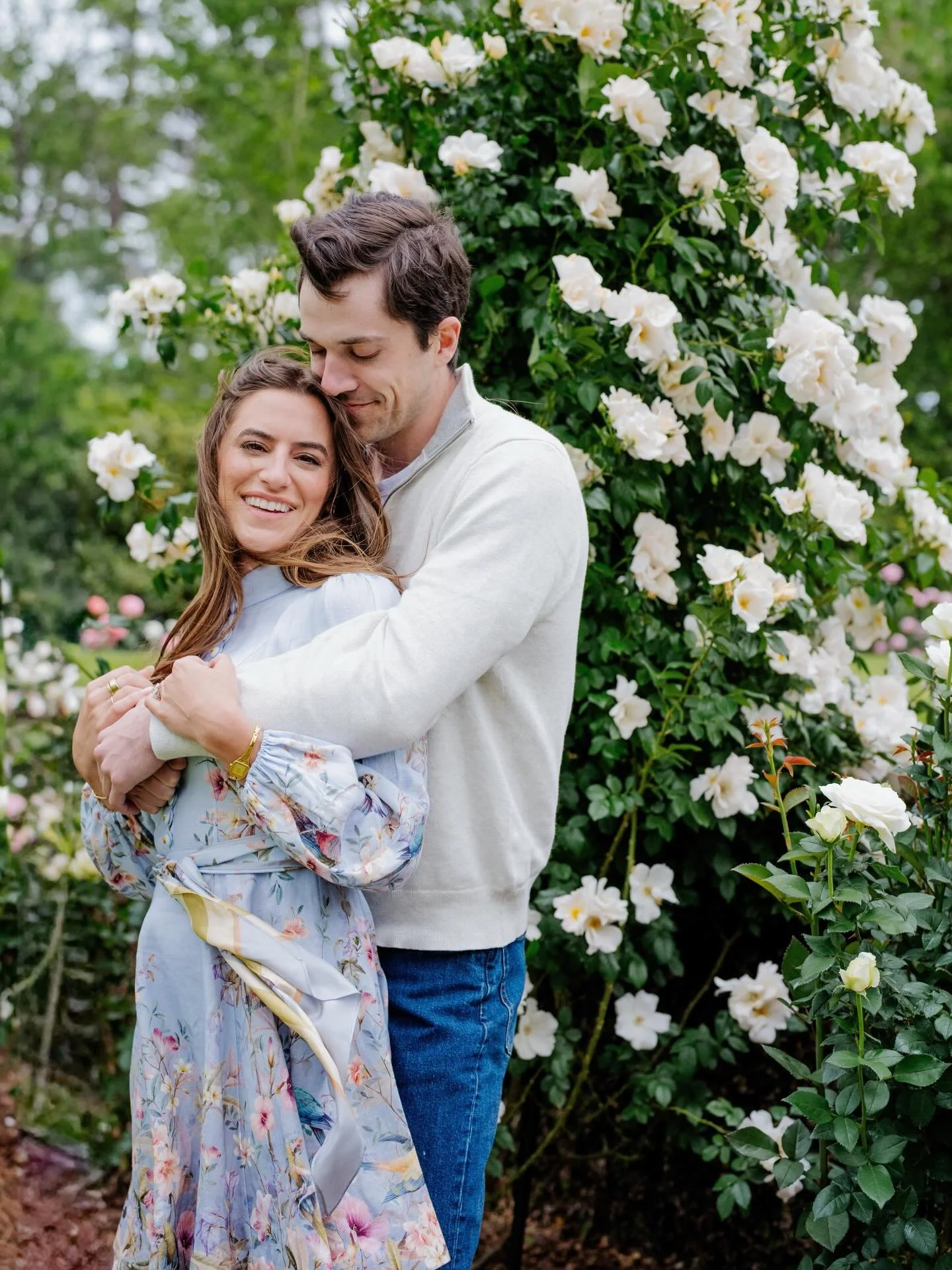 Cecelia and Dean&rsquo;s engagement session, swallowed by the flowers in her mom&rsquo;s rose garden.
.
.
.
#scwedding #coastalbride #southernbride #engagementphotos #weddingphotography