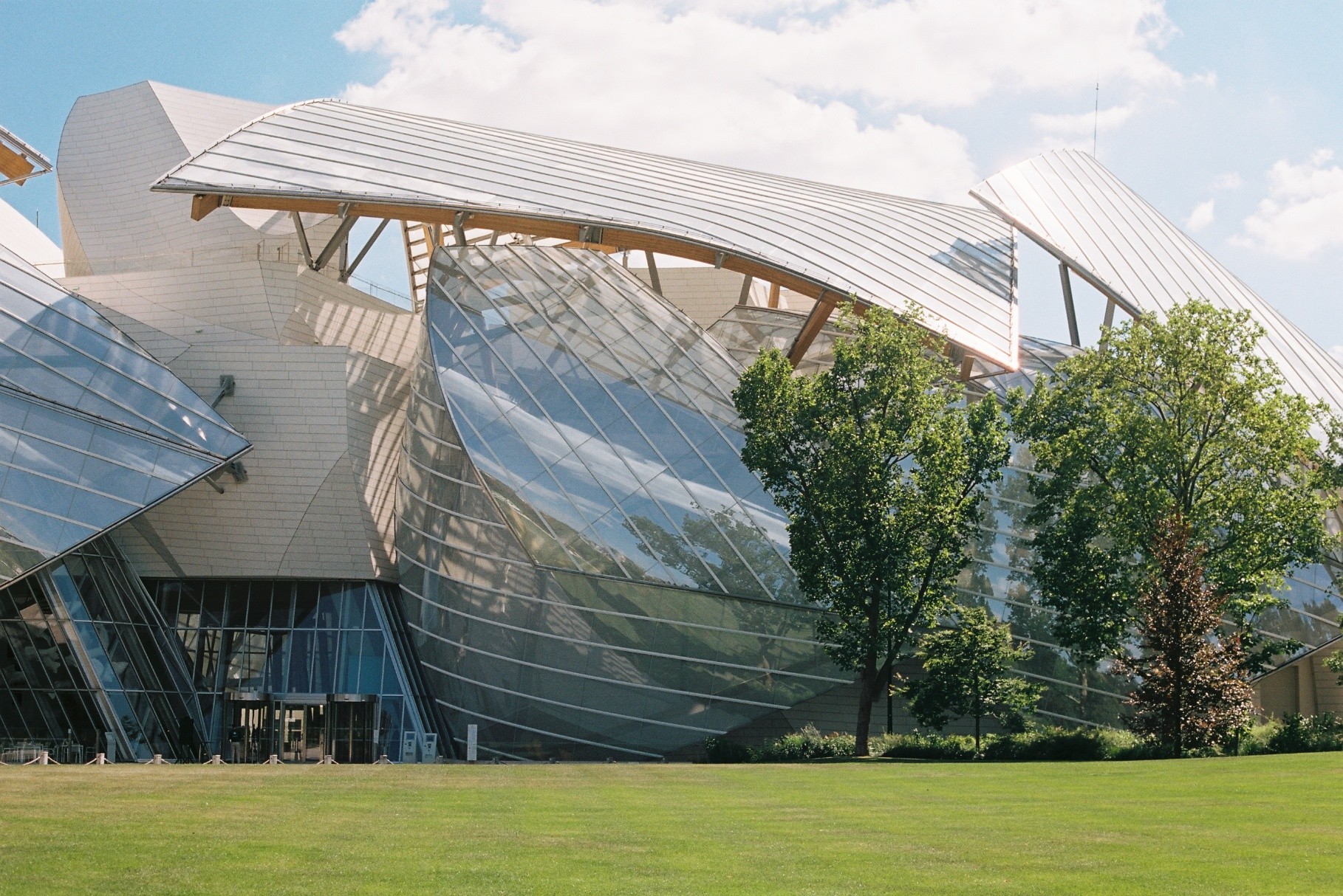 "Behind" the Louis Vuitton Foundation.