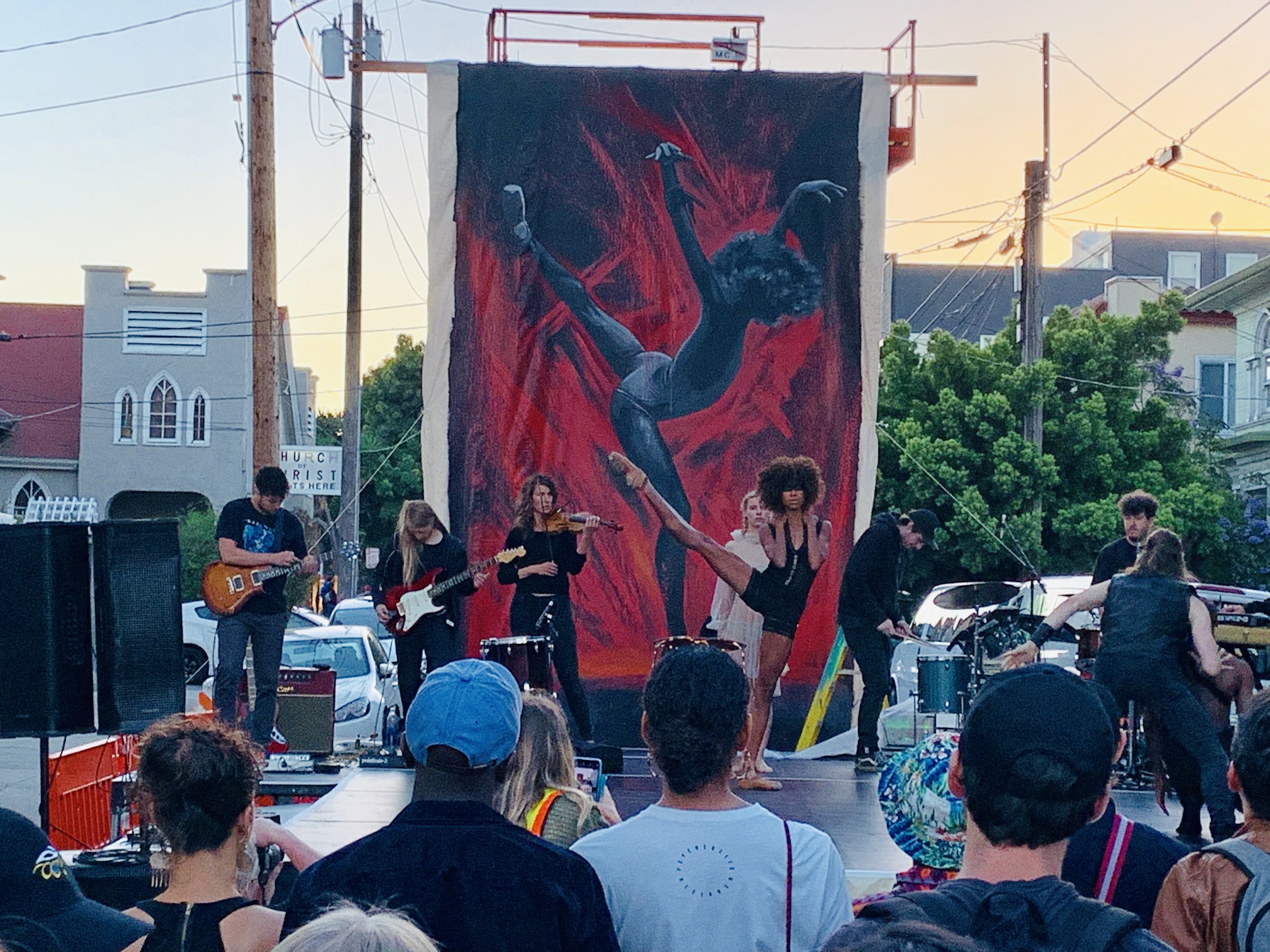 Another live action shot. We were lucky the mural doubled as a sun blocker!