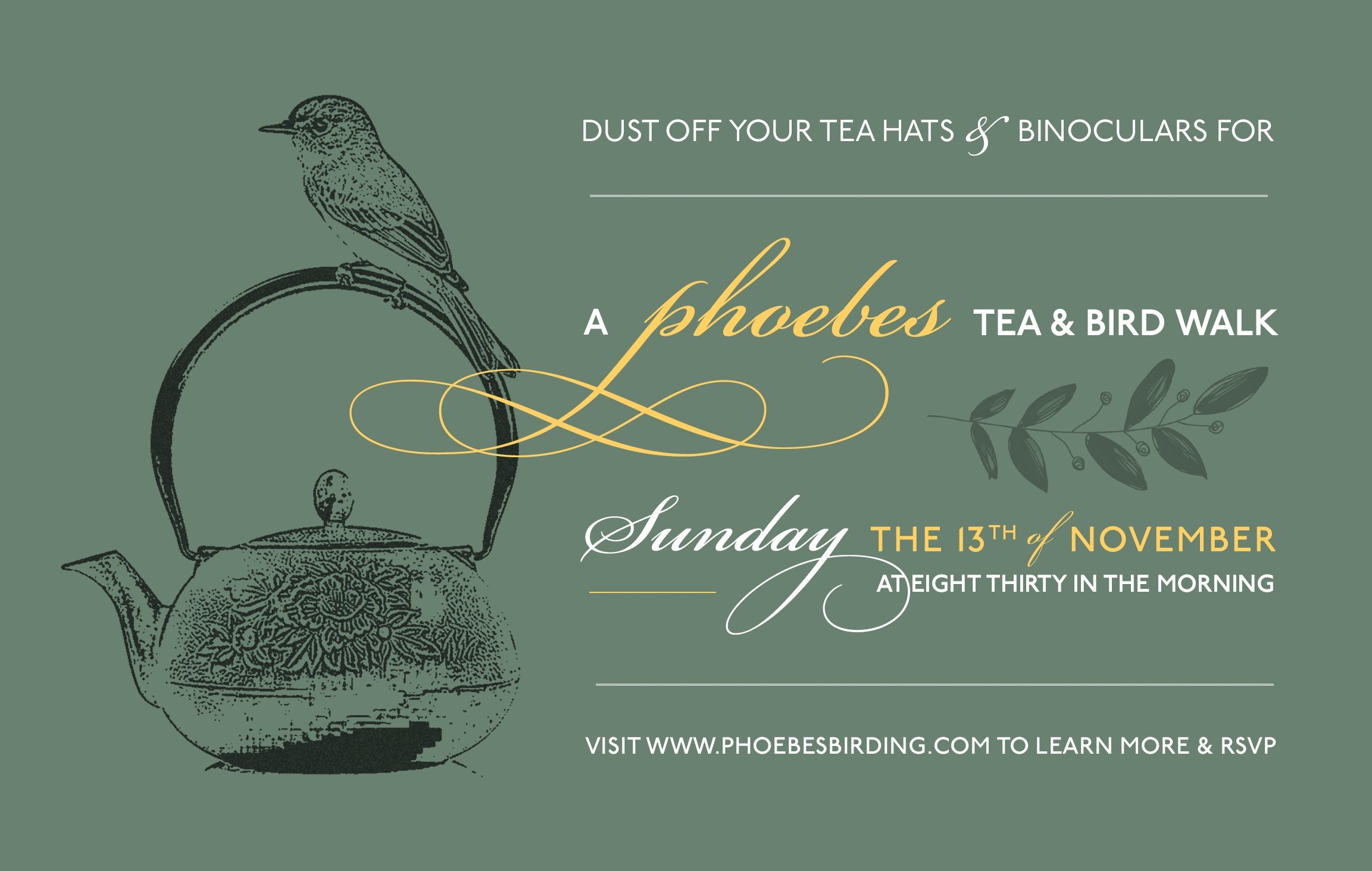 A PHOEBES AFTERNOON TEA &amp; BIRD WALK