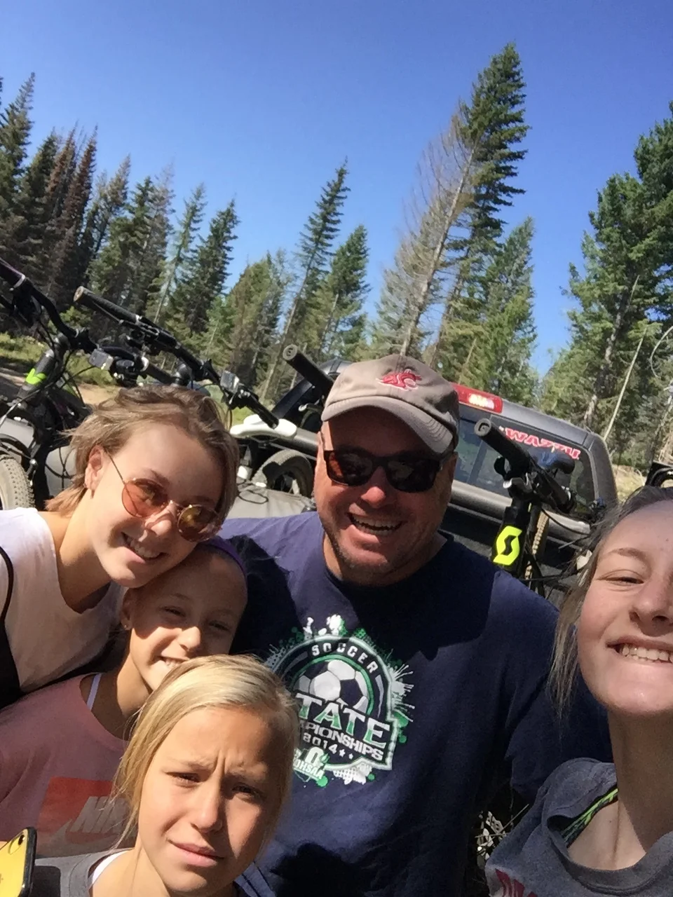 Rodney Auth poses with his family during their trip to Bear Basin.