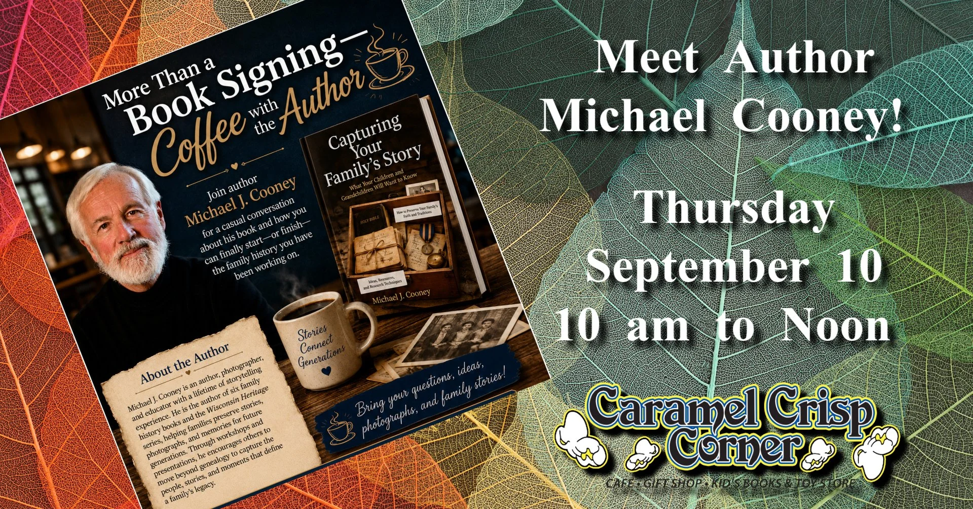 Meet Author Michael Cooney on Thursday, Sept 10th