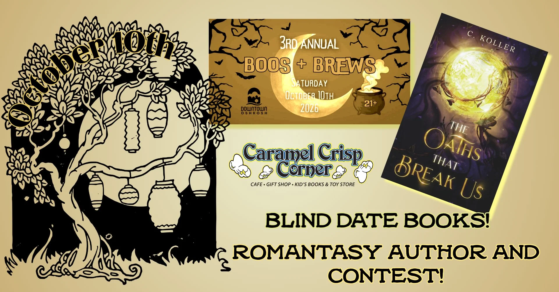Boos and Brews and Romantasy Too at Caramel Crisp Bookstore