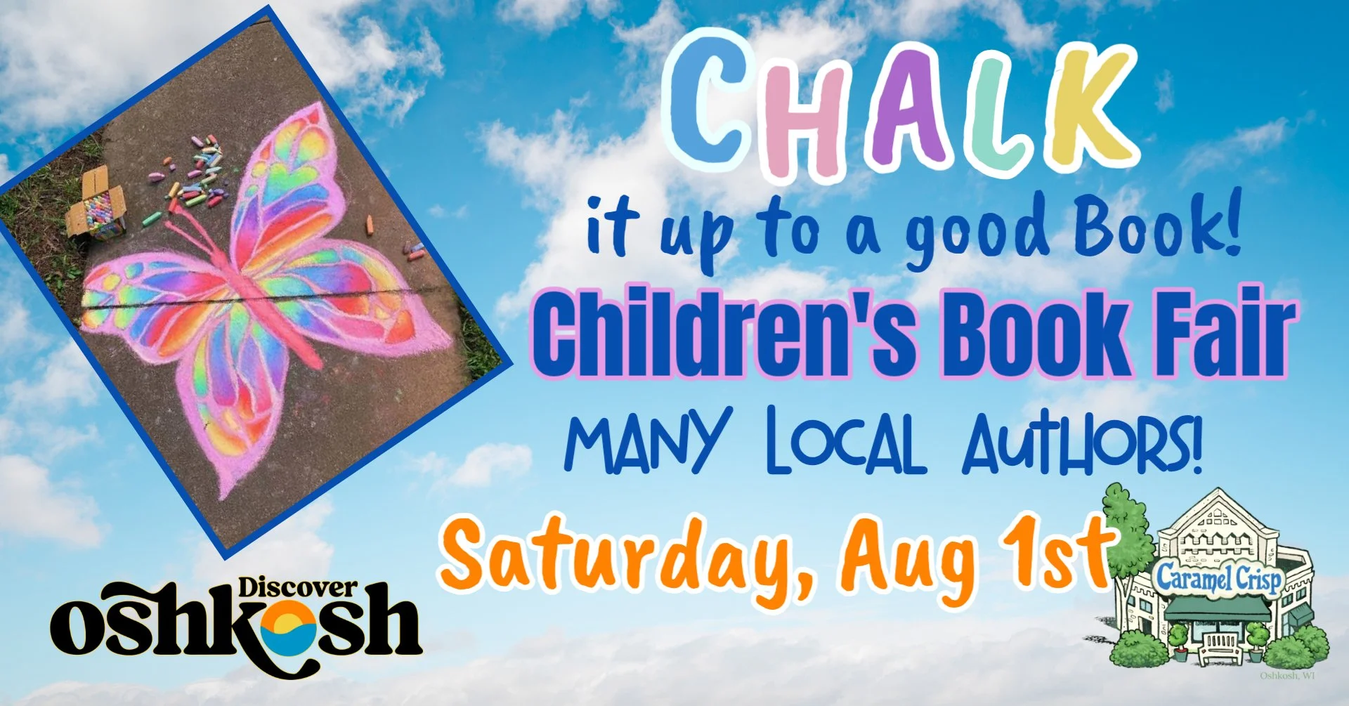 Caramel Crisp Bookstore Children's Book Fair on August first!