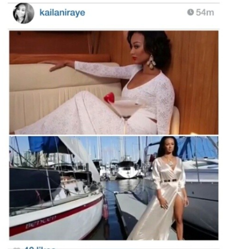 Draya Michelle wearing custom Ngozika Okeke (bottom)