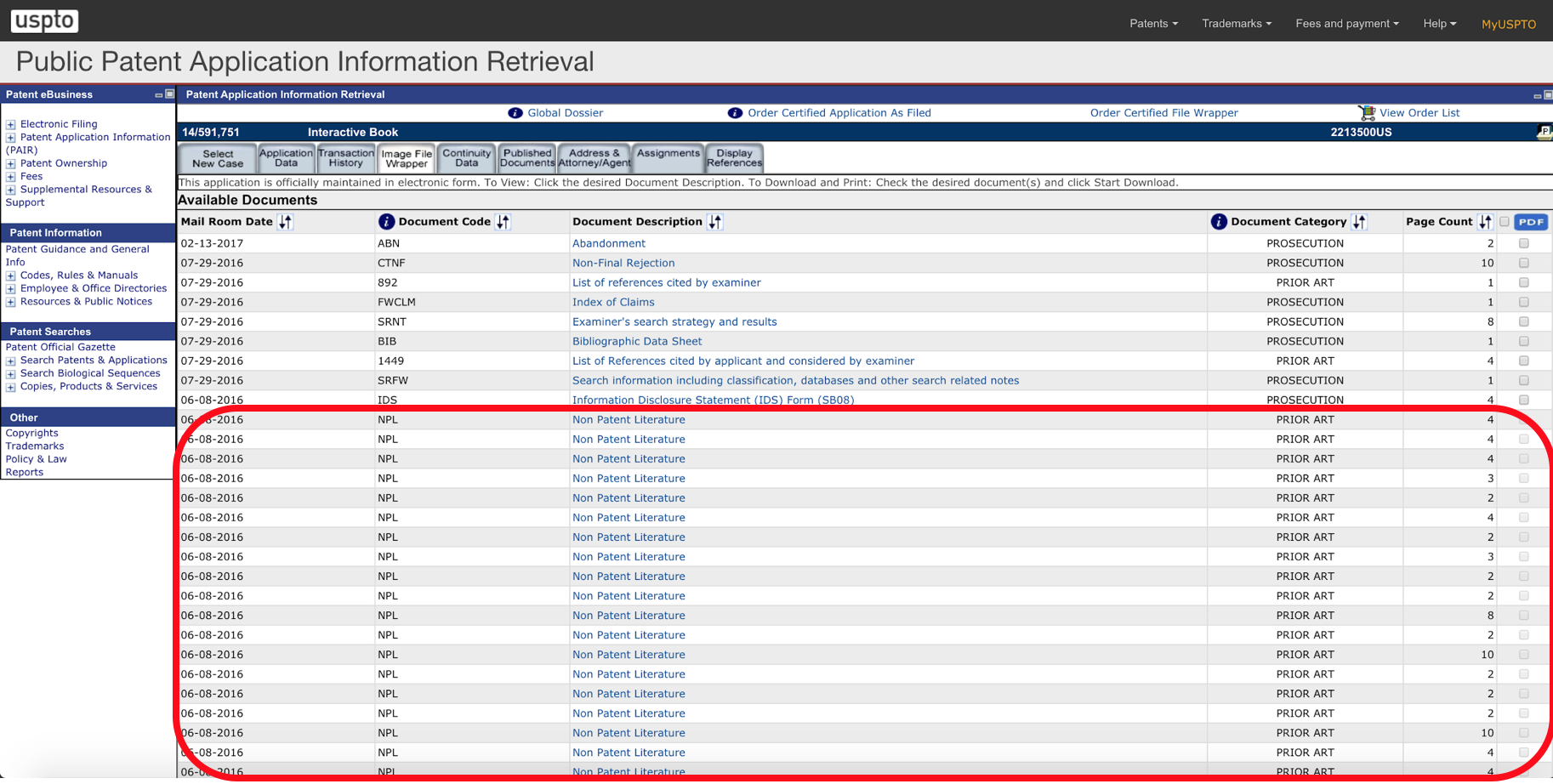 prior art books submitted