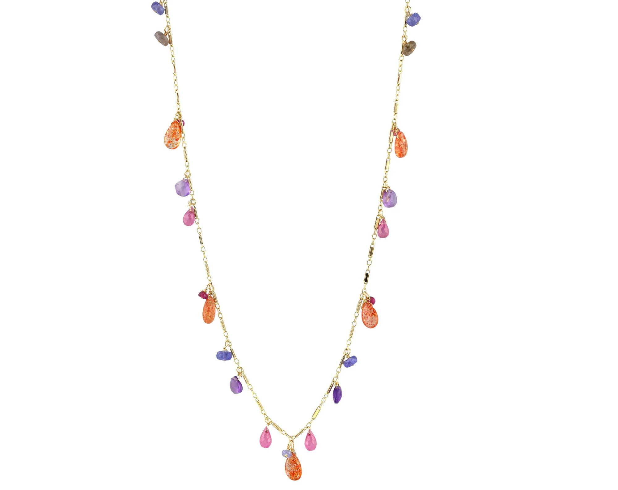 Colorful gemstone necklace by Alica Van Fleteren