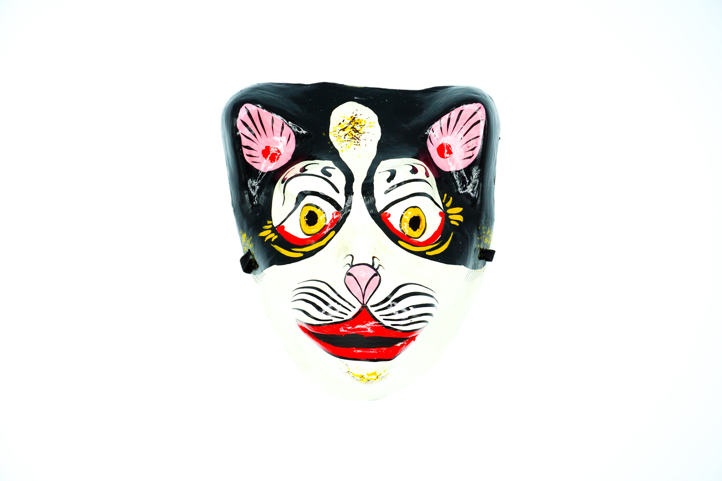 Papier-mâché cat mask