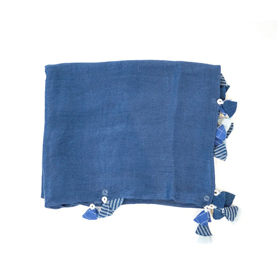 Silk Blend Scarf, Indigo