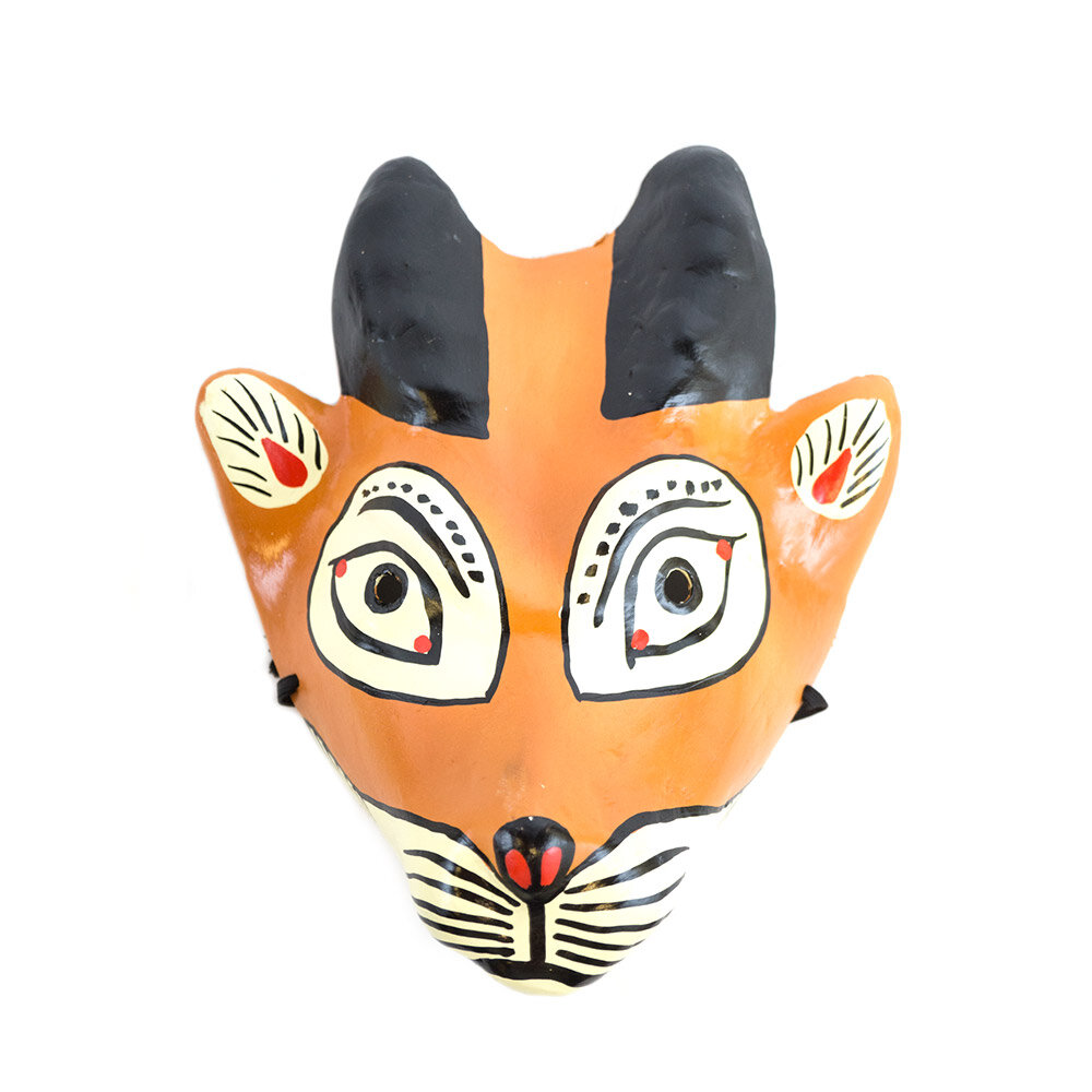 Animal Paper Mache Masks, Yellow Deer