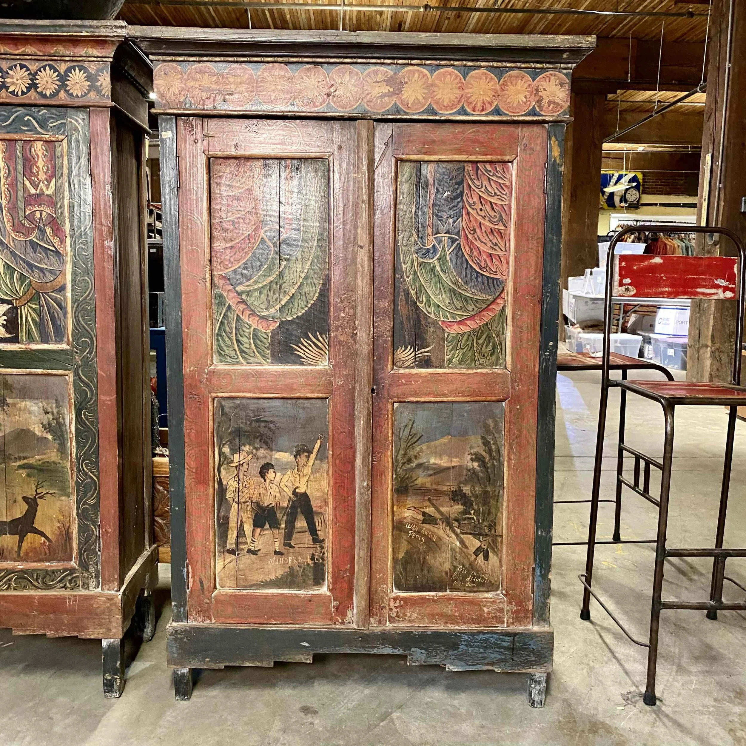 Indonesian Painted Armoire