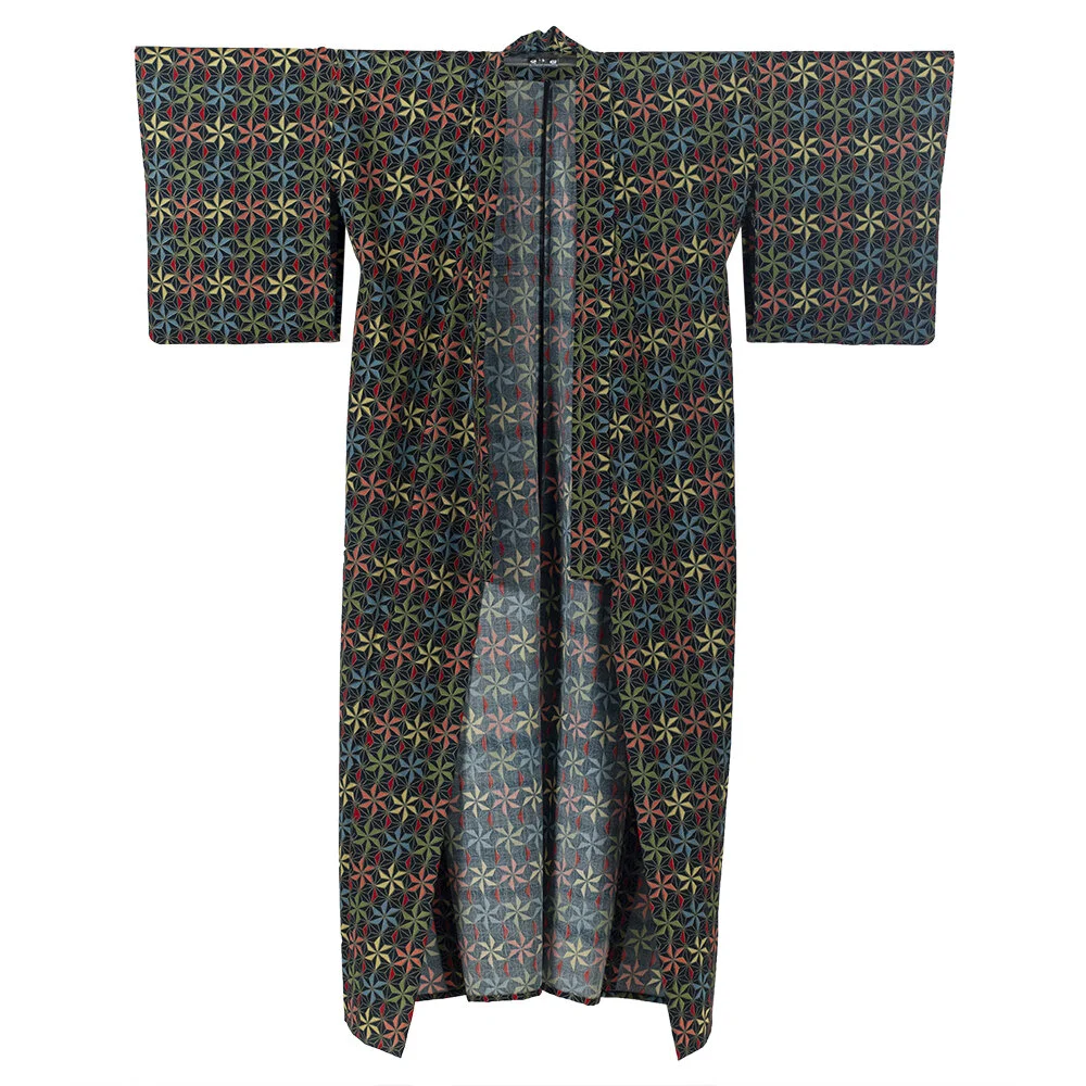 Multicolor Hemp Leaf Pattern Kimono
