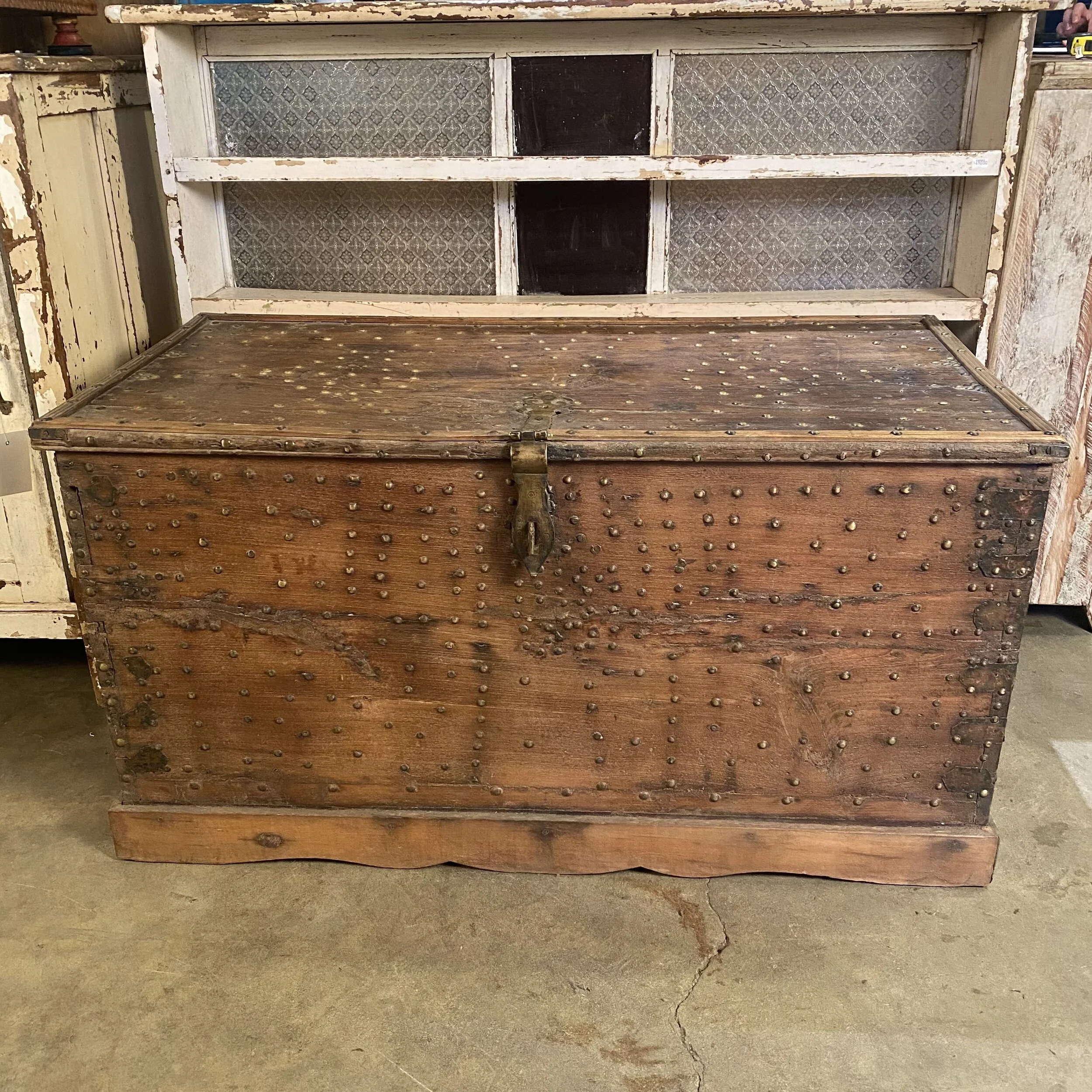 Large Dowry Chest with Brass Detailing