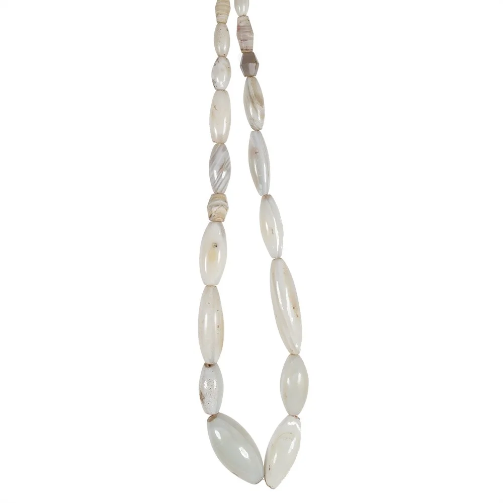 African White Agate Beads