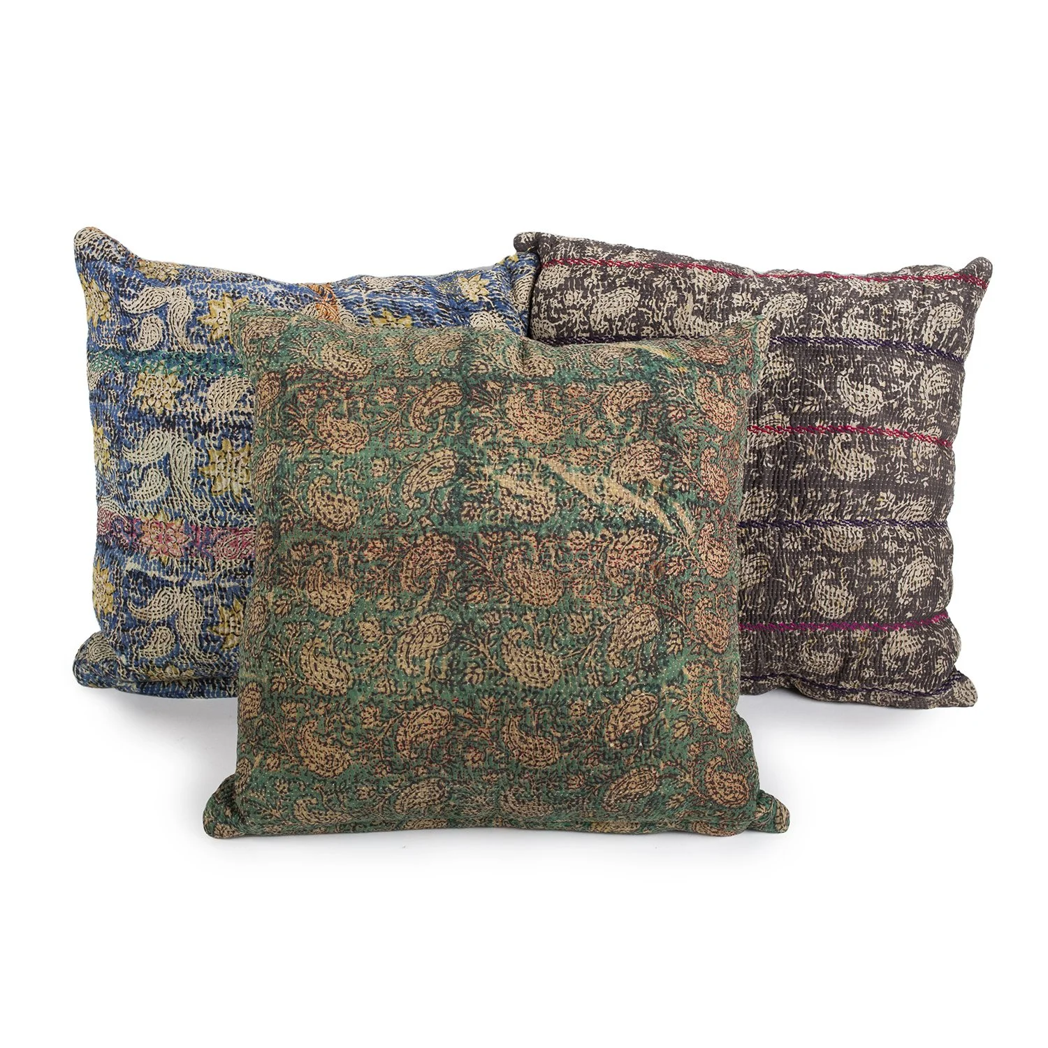 Kantha Throw Pillows