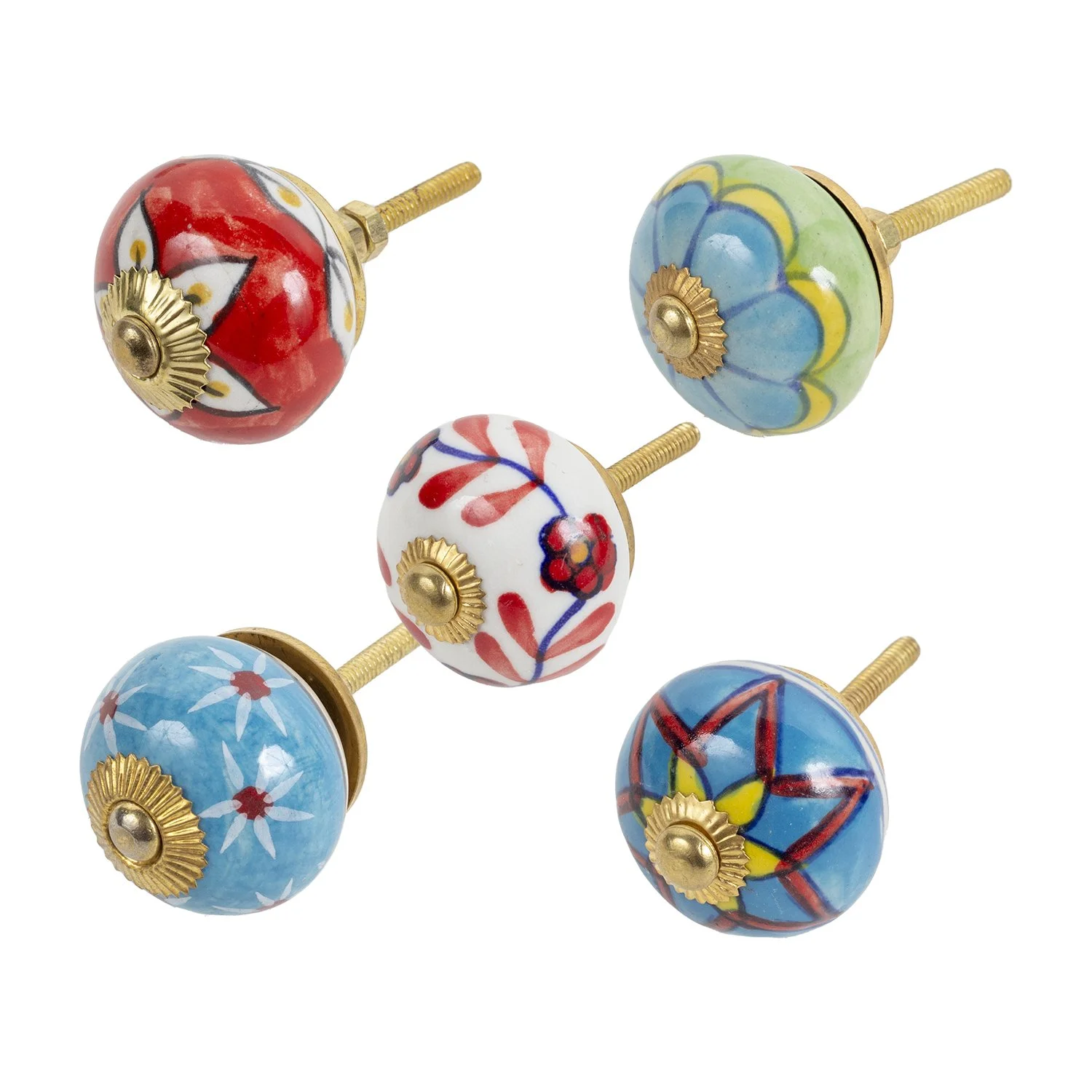 Ceramic Hardware,  Round Hand-Painted