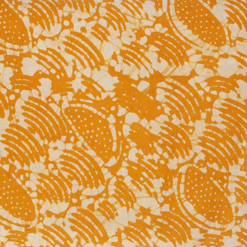 Yellow with Orange Batik Batik Fabric by the Yard