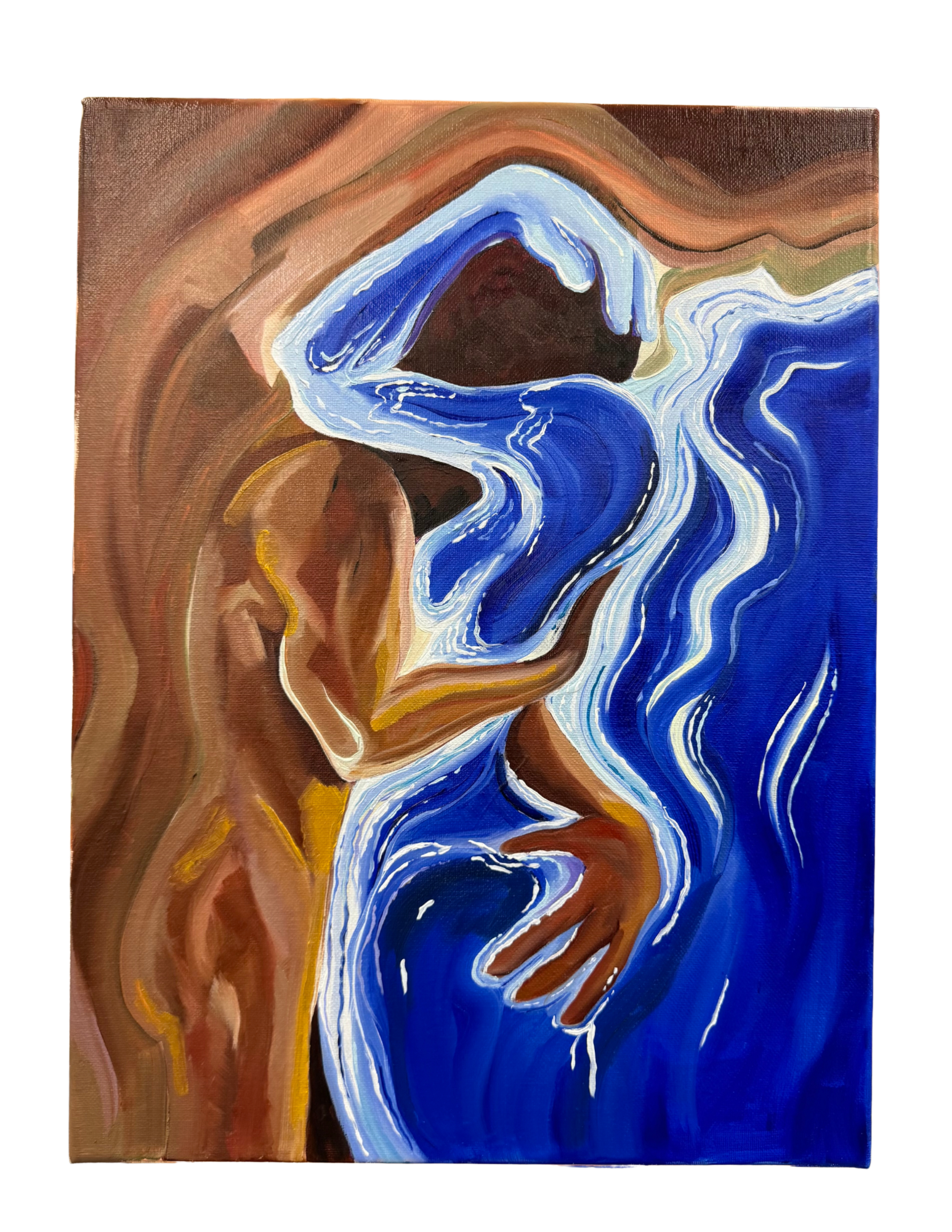 Dual Harmony: Original Small Oil Painting
