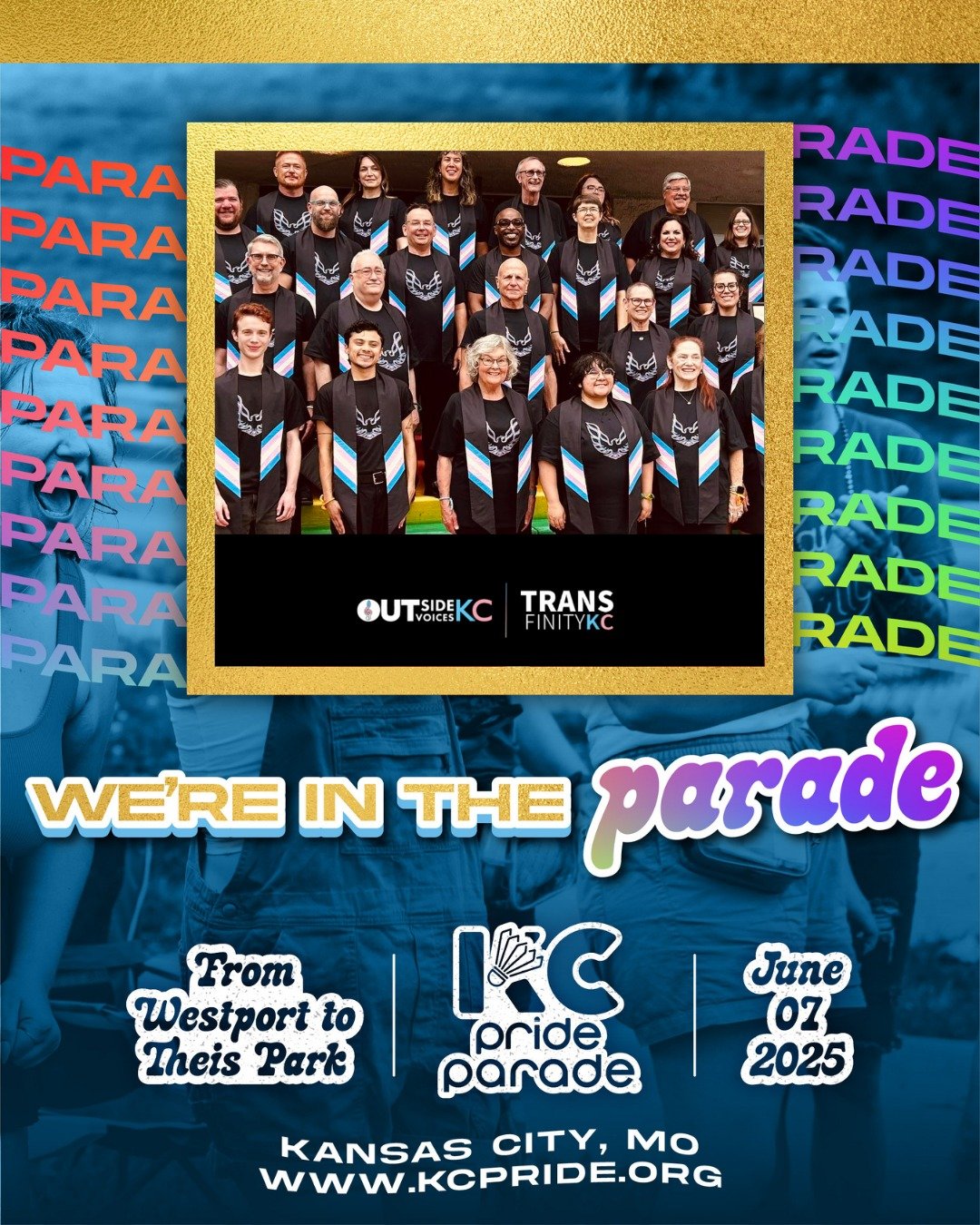 Happy Pride Kansas City. It's always exciting to be OUT in our community to celebrate our true, authentic selves. 

This year&rsquo;s theme, &ldquo;Bold &amp; Gold,&rdquo; celebrates 50 years of Kansas City Pride &mdash; honoring the legacy of resist