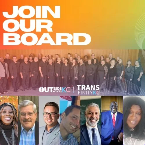 Lead with Purpose. Make an Impact.
Fountain City Performing Arts, the managing organization to OUTside Voices KC and Transfinity KC is seeking dedicated professionals with diverse perspectives to join and expand our Board of Directors to help shape t