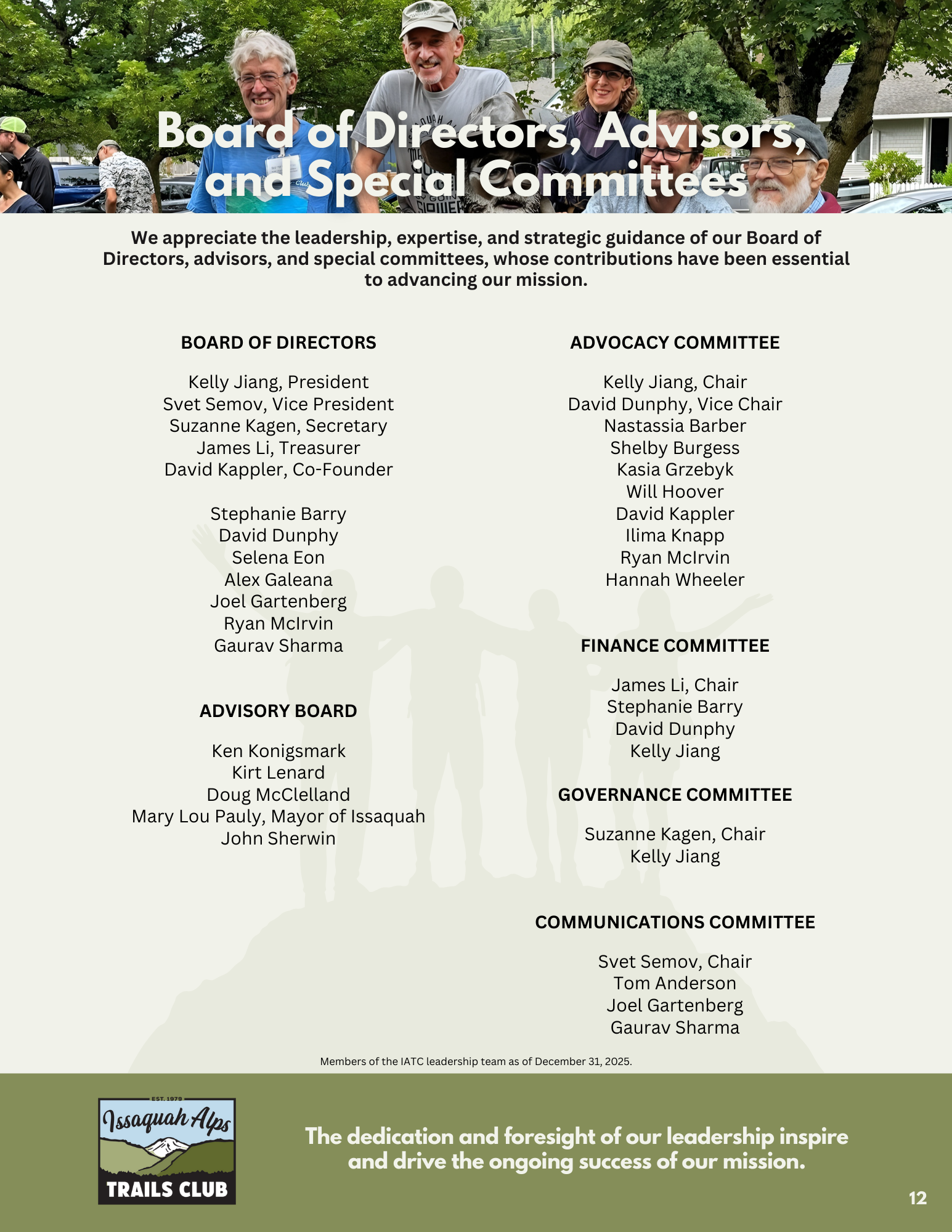 Board of Directors, Advisors, and Special Committees