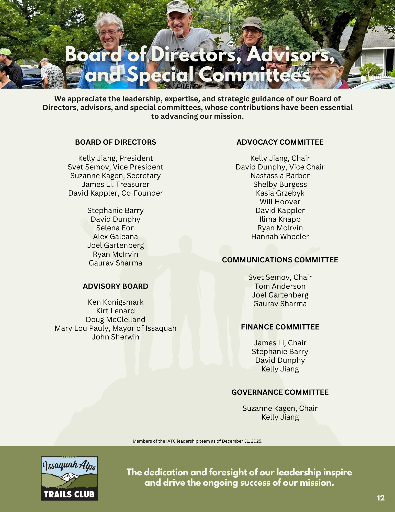 Board of Directors, Advisors, and Special Committees