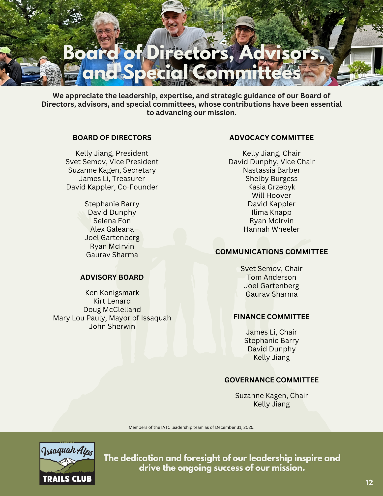 Board of Directors, Advisors, and Special Committees