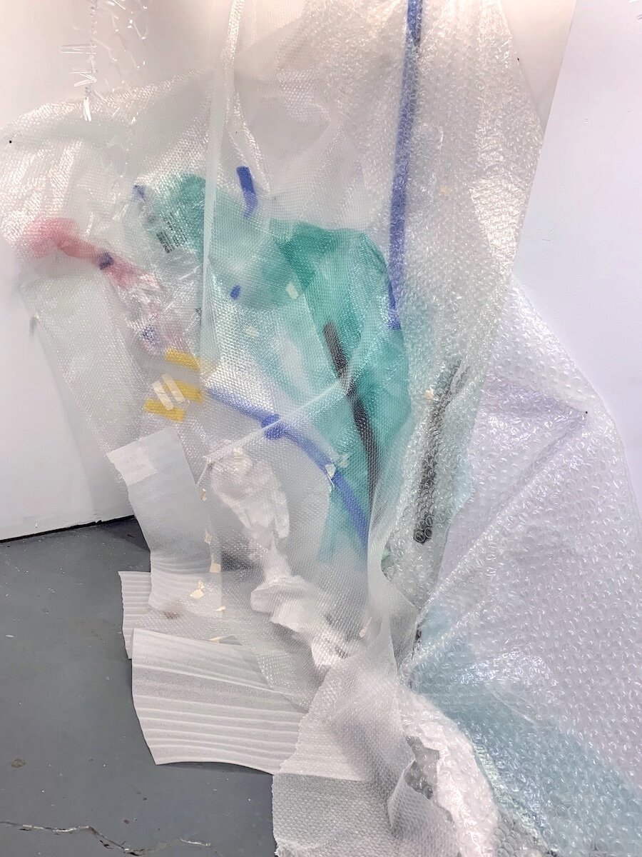  Olga Feshina: Ice, 2020   polyethylene, polyvinyl, foam plastic,   100 x 60 in / 254 x 152 cm  035-ib   