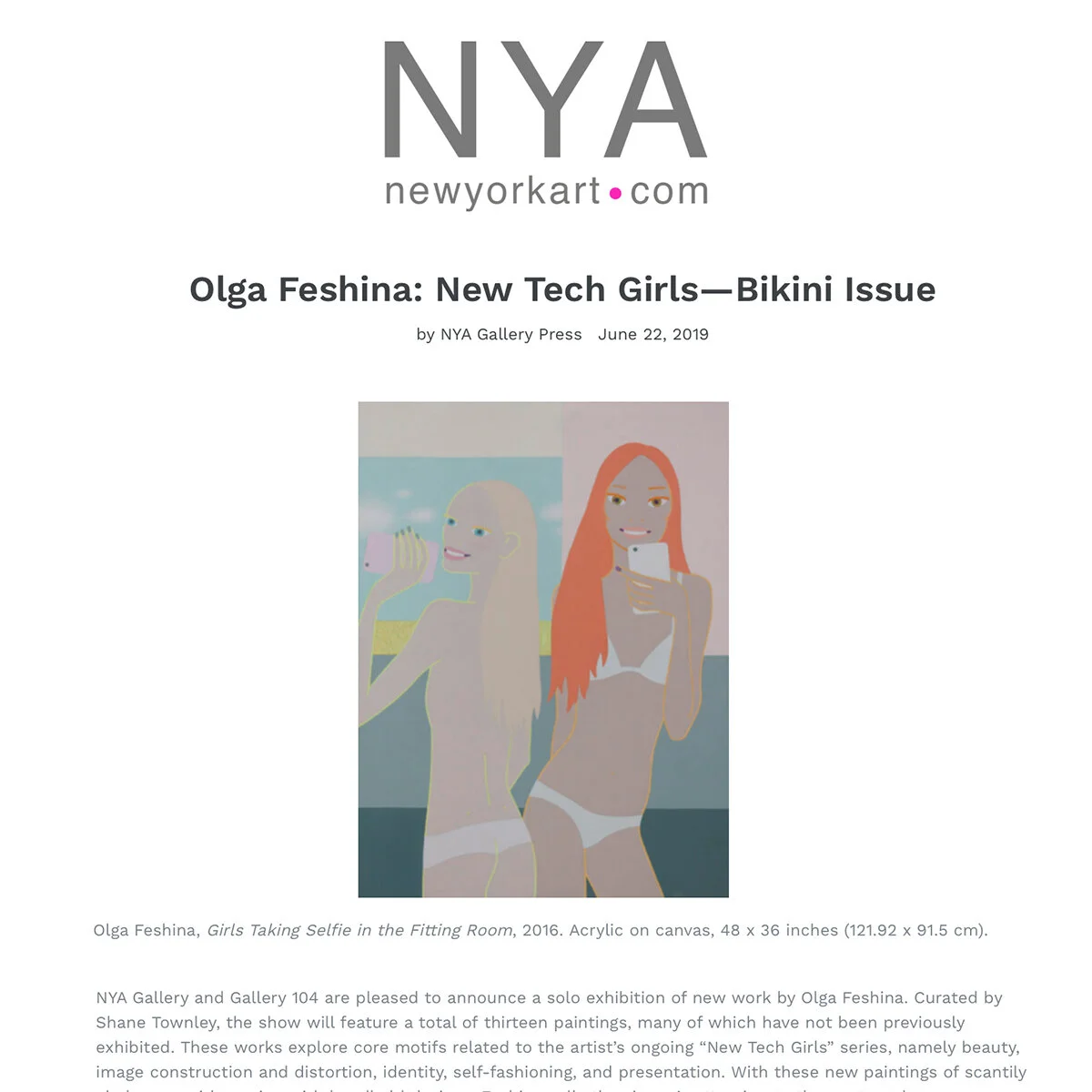 NEWYORKART  -  OLGA FESHINA: NEW TECH GIRLS—BIKINI ISSUE