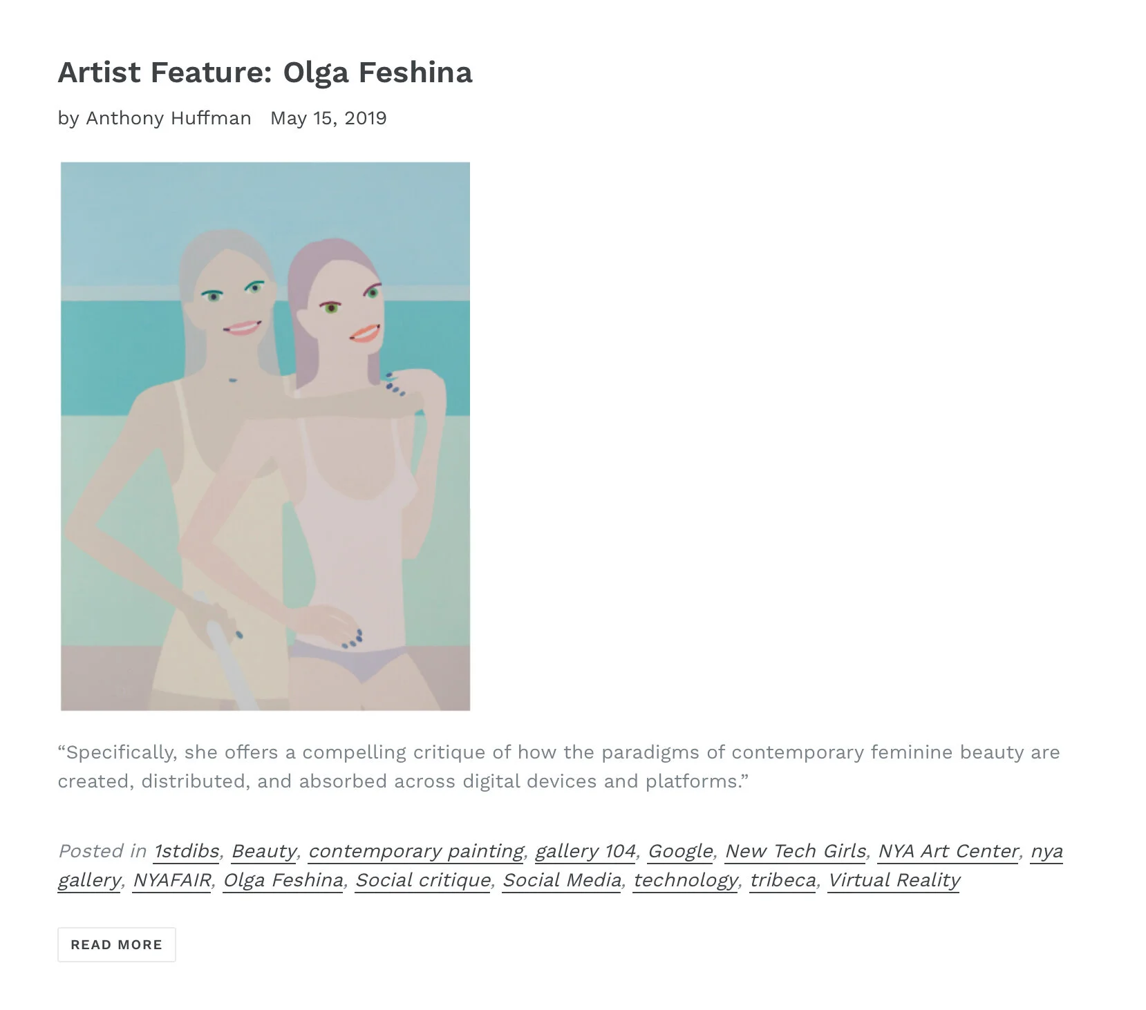 NEWYORKART - ARTIST FEATURE: OLGA FESHINA