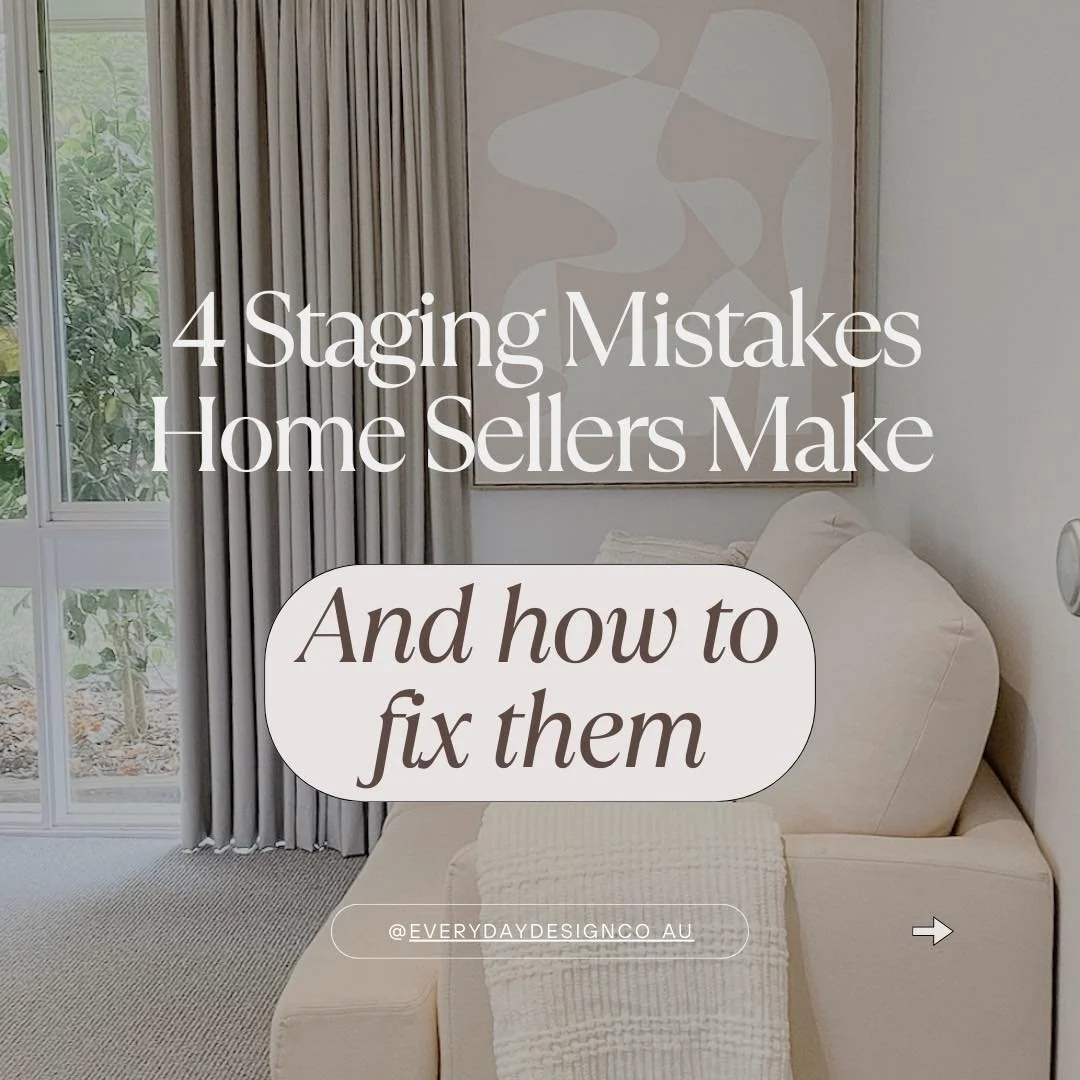 🚫 Want to avoid these common mistakes? 

🚀 Our 1hr in-person property styling consultation will guide you through getting your home ready for sale so you have a clear plan of what you need to do. 

📲 Book your consultation today