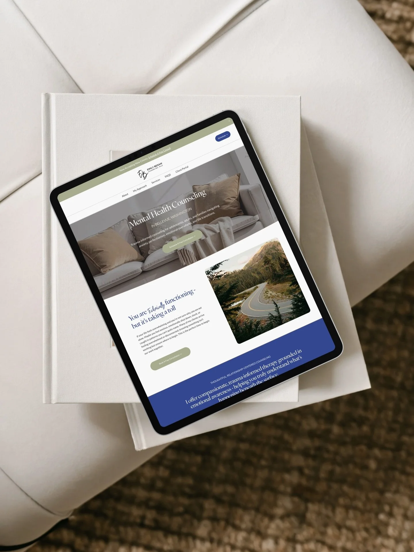 Second branding refresh + website launch of 2026 ✨

Emily Besaw Counseling&rsquo;s new site is live! Emily wanted something simple, professional, and built with SEO in mind, and this refresh delivers just that.

I designed the new website and develop
