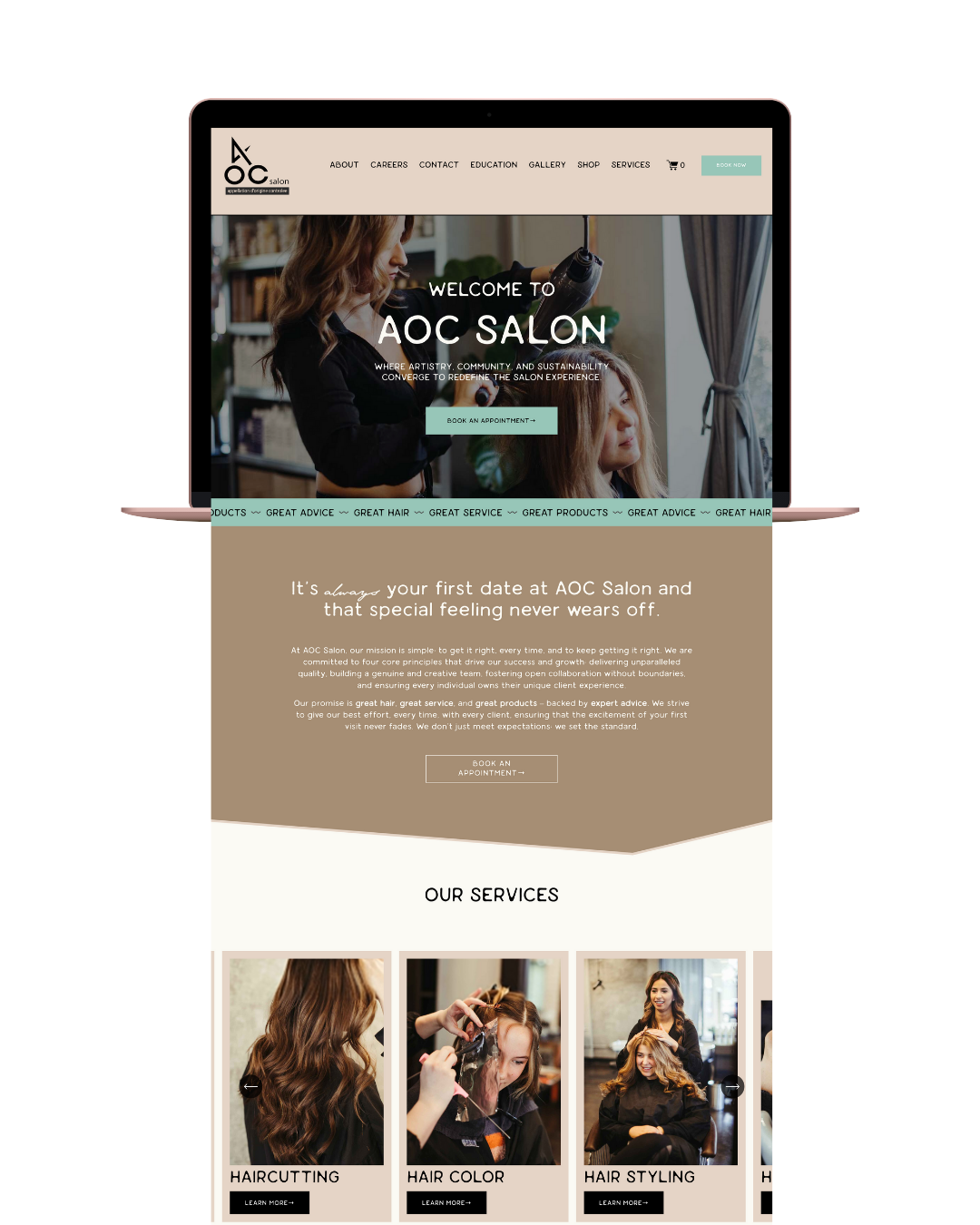 AOC Salon website