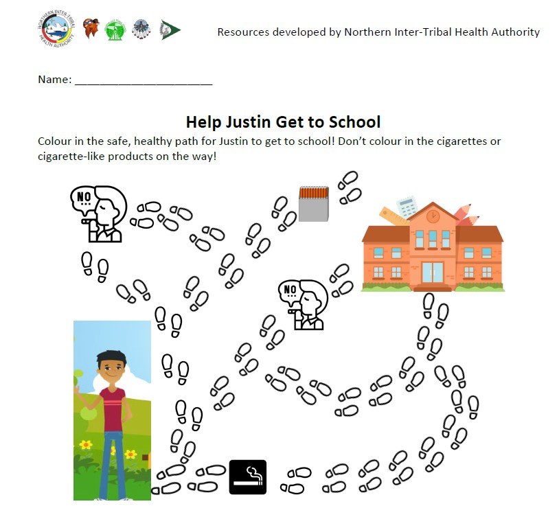 Help Justin Get to School Activity Sheet