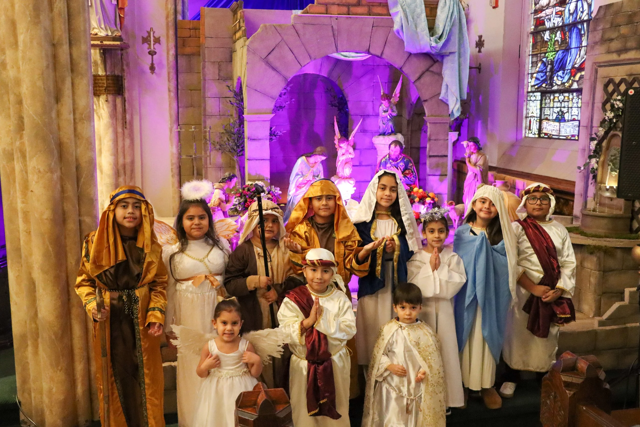 Children dressed as Holy Family for Advent