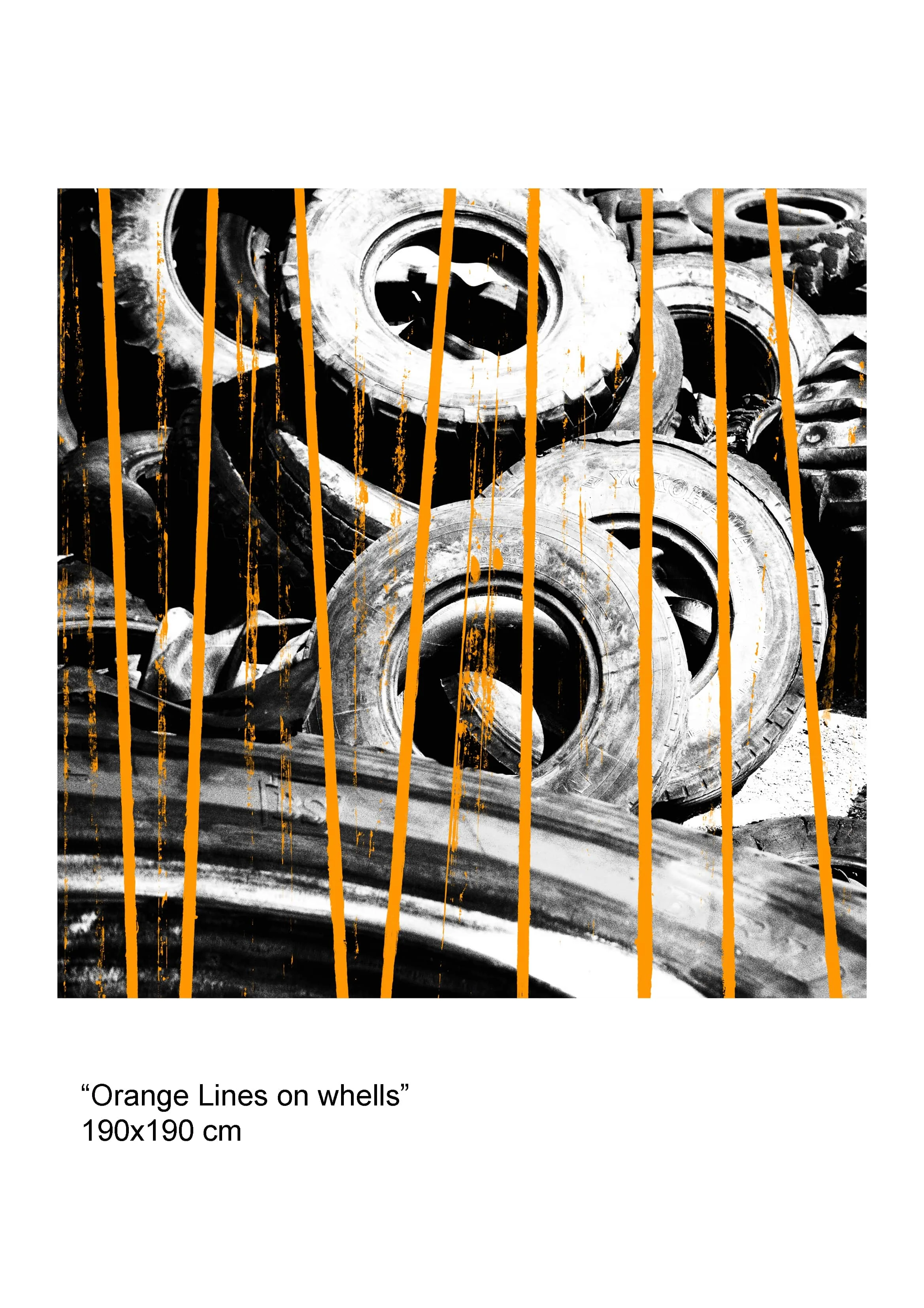 Orange Lines On Wheels by Pedro Pena