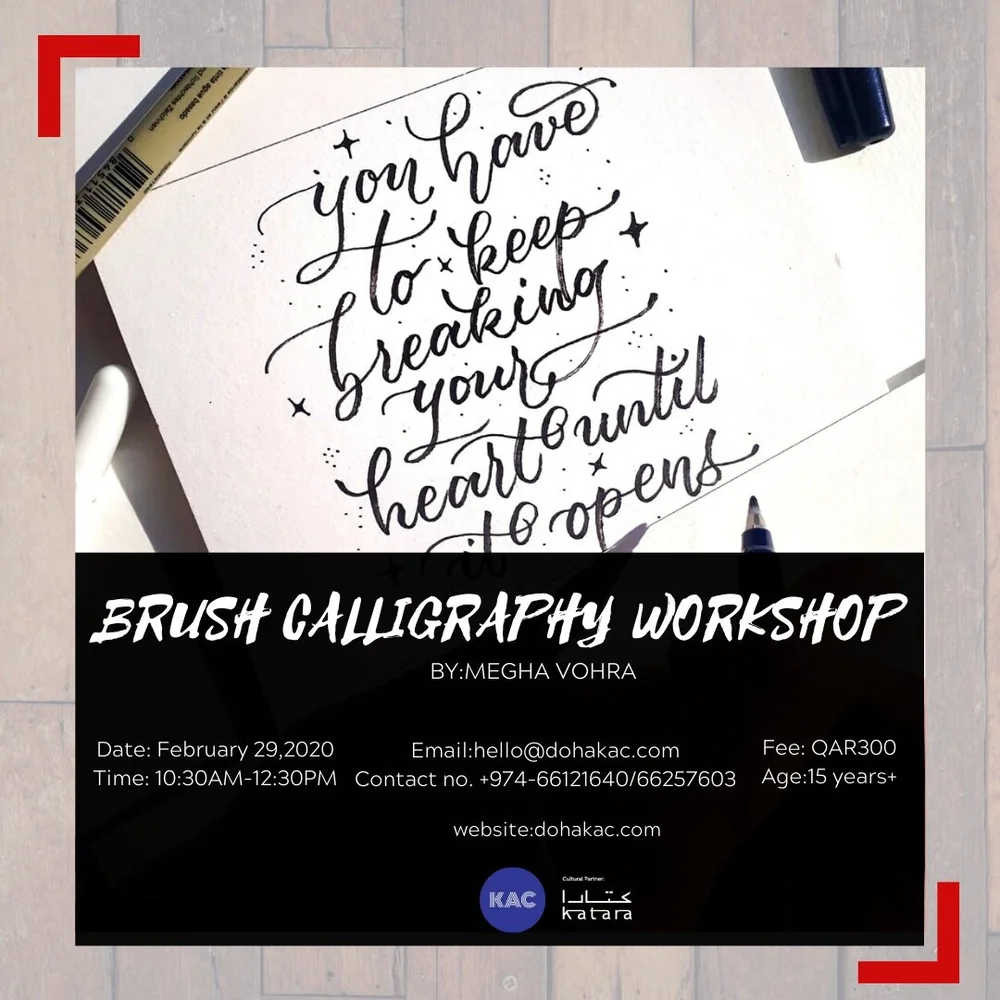 Brush Pen Calligraphy (English Calligraphy) ,February 29,2020 — KAC