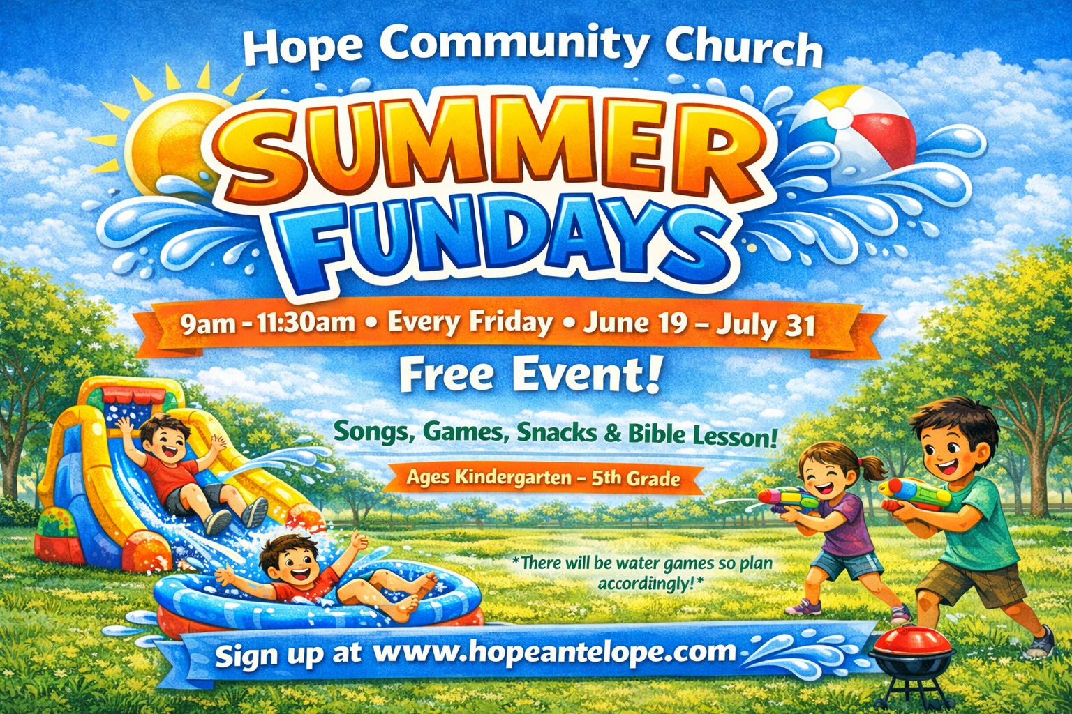 Summer Fun Fridays – Kids Summer Camp at Hope Community Church