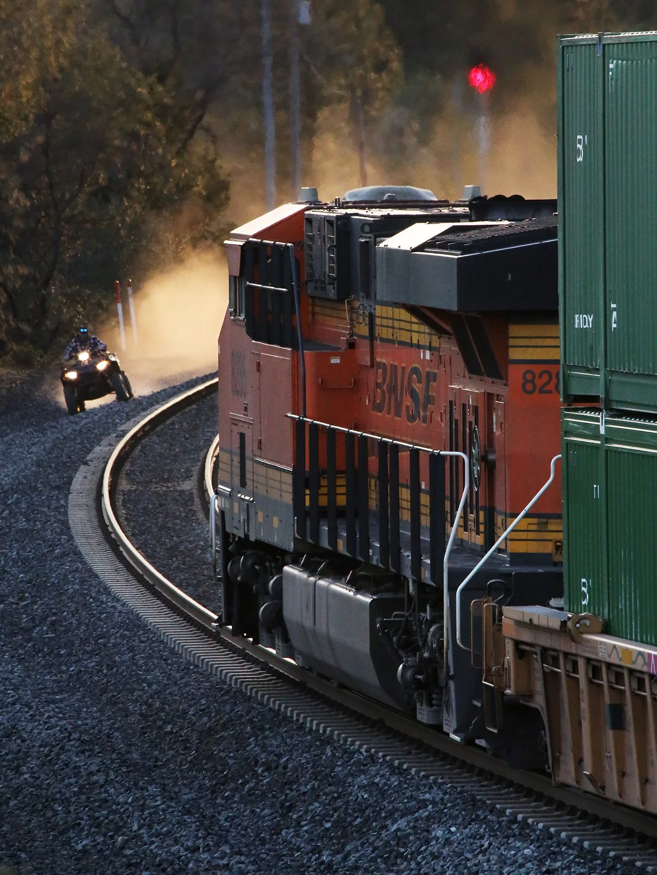 Train Winning Race with an ATV