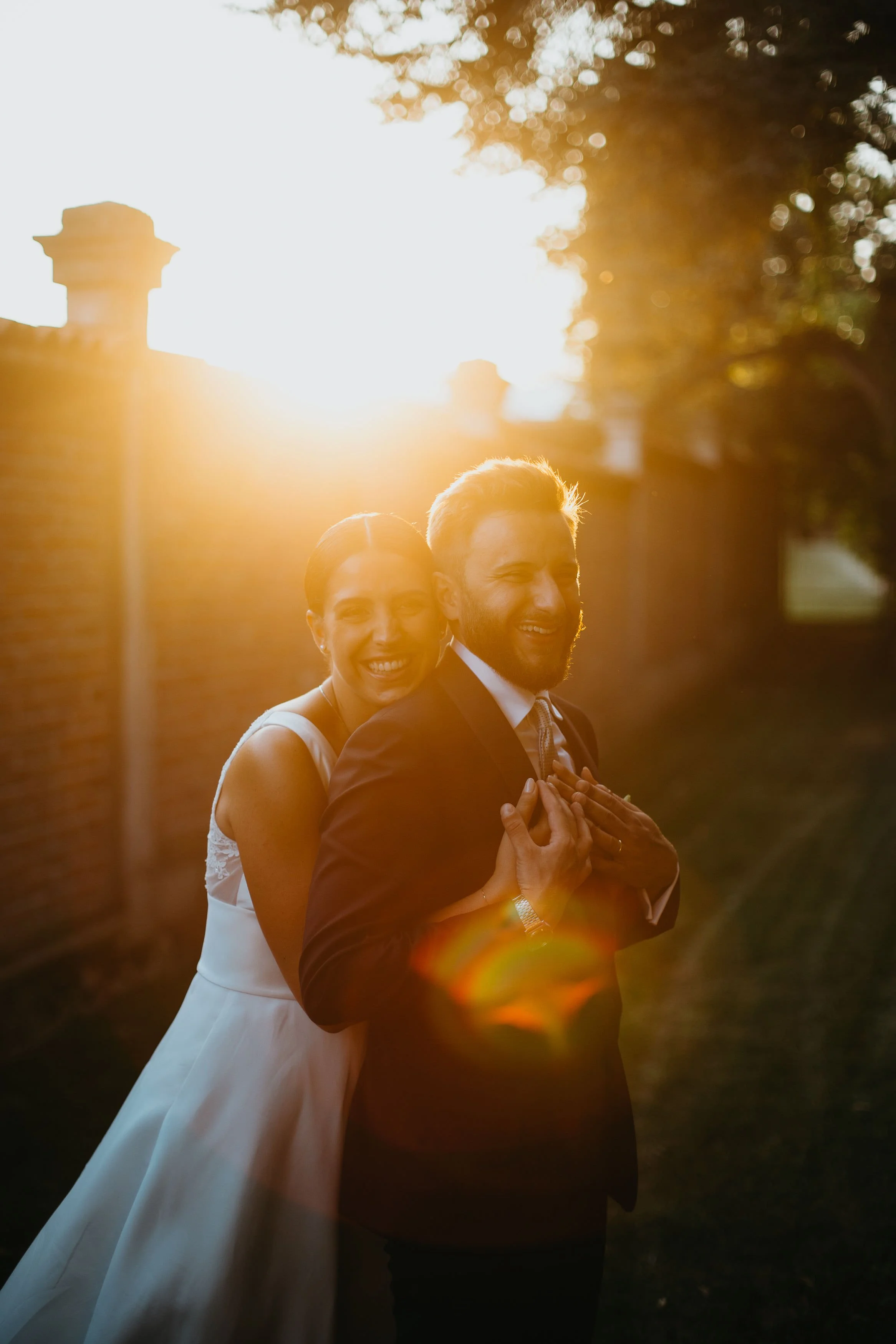 foto di coppia tramonto giardini la pergola