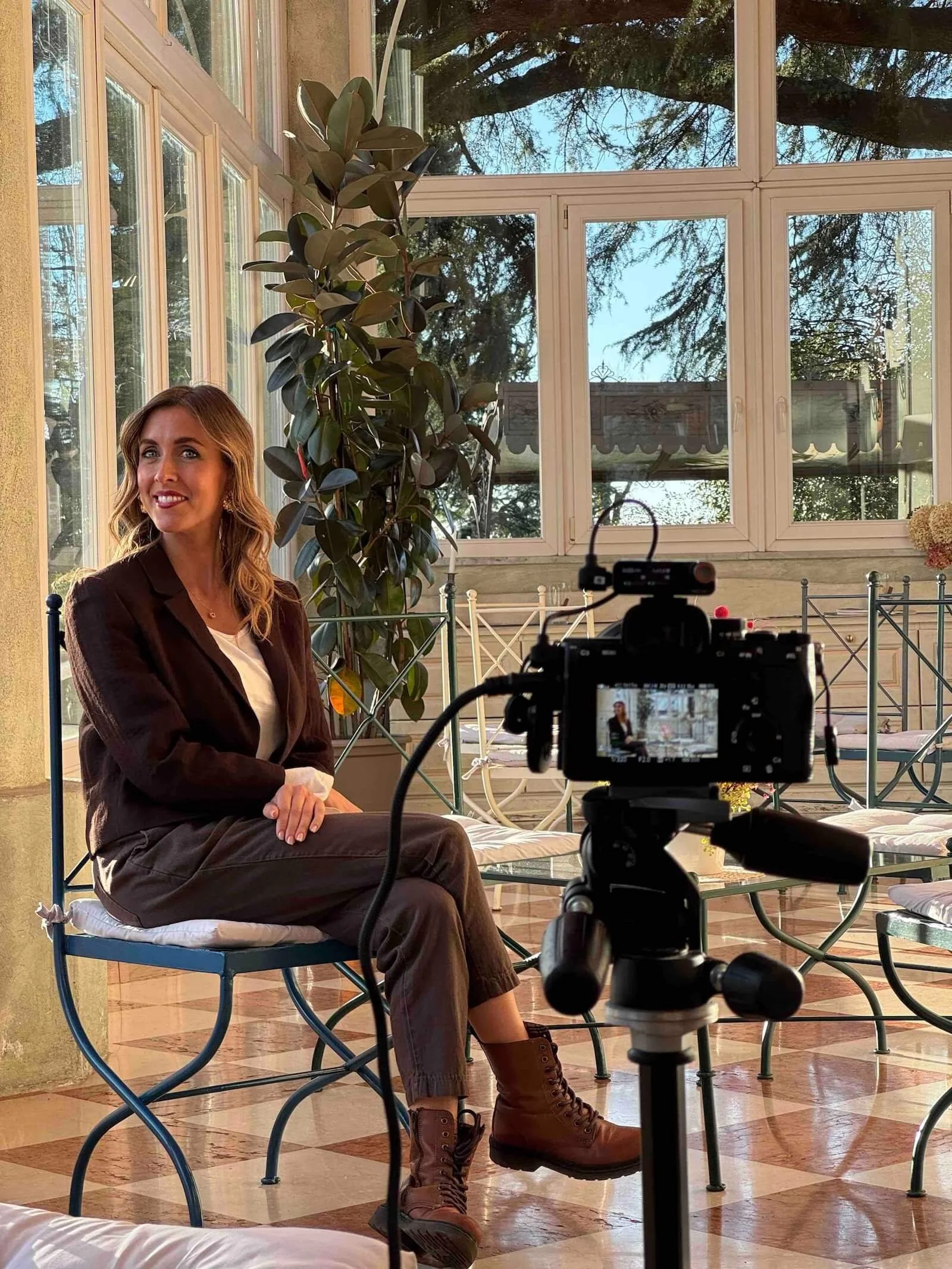 Eloisa Massolo durante l'intervista a Villa Pomela