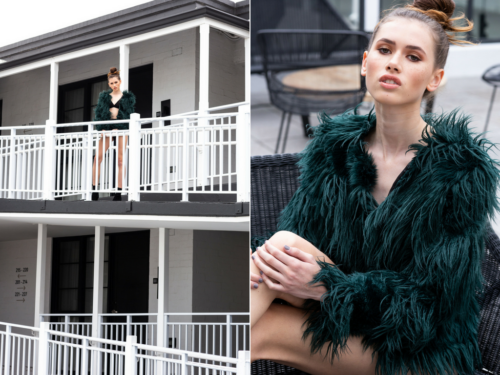 Desiree wears: Emerald City Faux Fur.