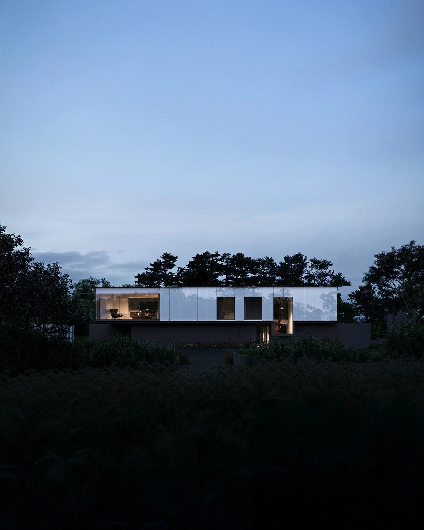 Falsterbo House - Deep Retrofit in the Deep North.

A study in transformation.

This sequence traces the house from its original form through elevation studies and into the final architectural proposition. What began as an elegant 1960s home provided