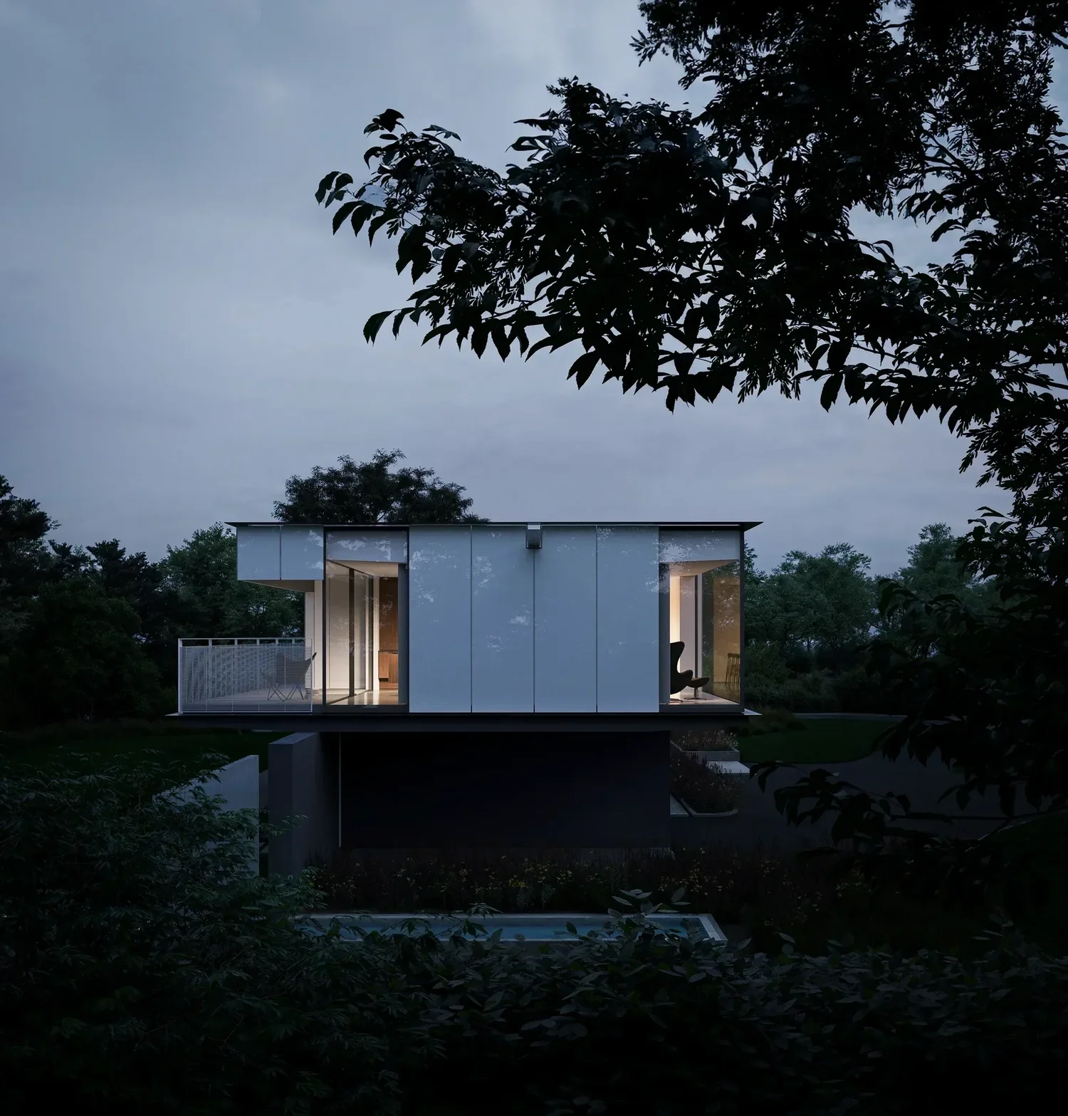 Side elevation of Falsterbo House, a deep retrofit by Hyde + Hyde Architects in Northumberland.