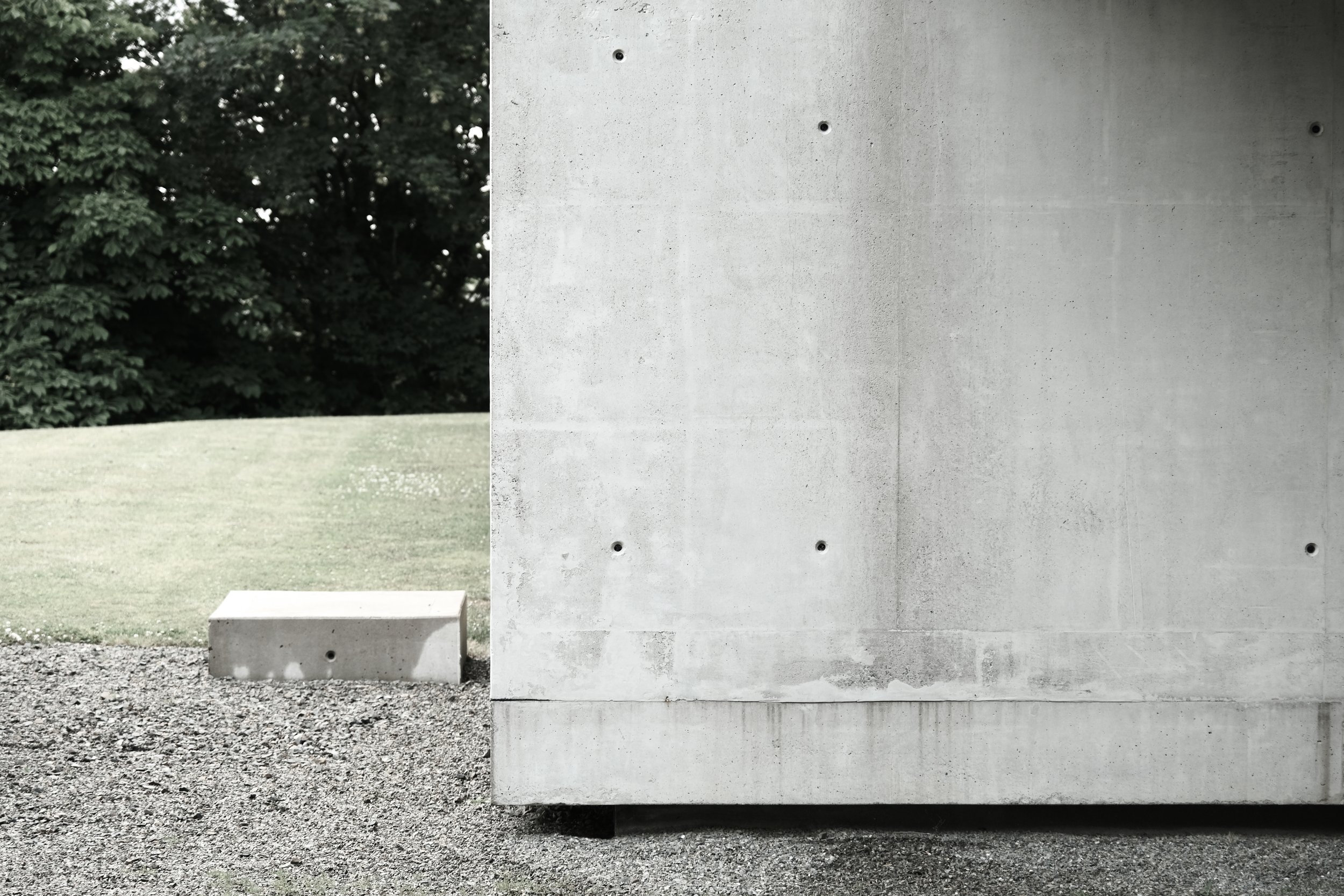 close up detail of concrete work on a modern home