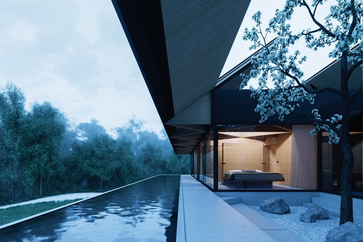 A home by a swimming pool in Somerset