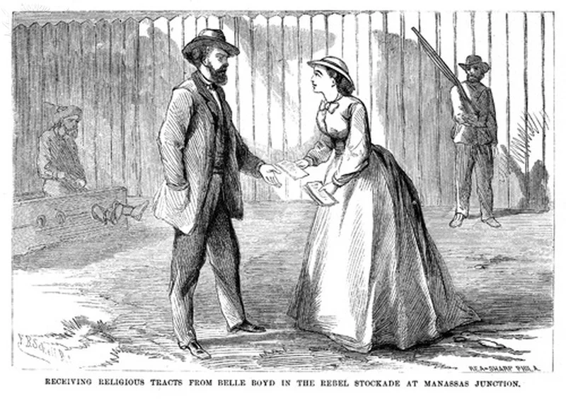  Belle liked to make field trips to the local army camps and pass out religious pamphlets. And, you know, sometimes whisky she kept under her skirts.   Brittanica Imagequest  
