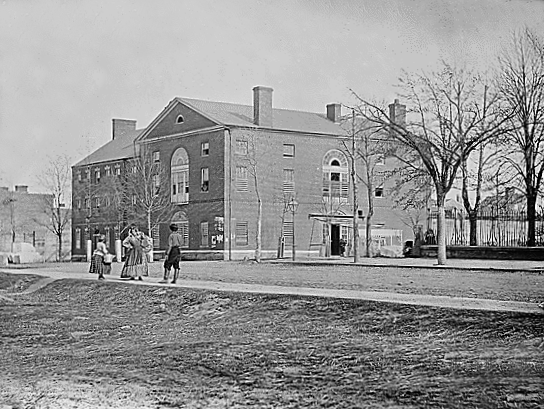  Old Capitol Prison, which was the boarding house where Rose Greenhow spent much of her formative years, became her prison - and, later, Belle Boyd’s.   Wikicommons  
