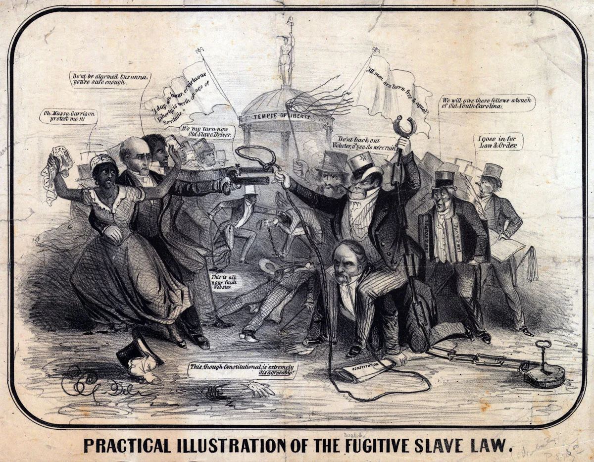  The Fugitive Slave Law of 1850 seriously endangered African Americans, enslaved and legally free…and it lit a fire under Northerners that pushed the abolition movement to all new heights.   Courtesy of the American Antiquarian Society . 