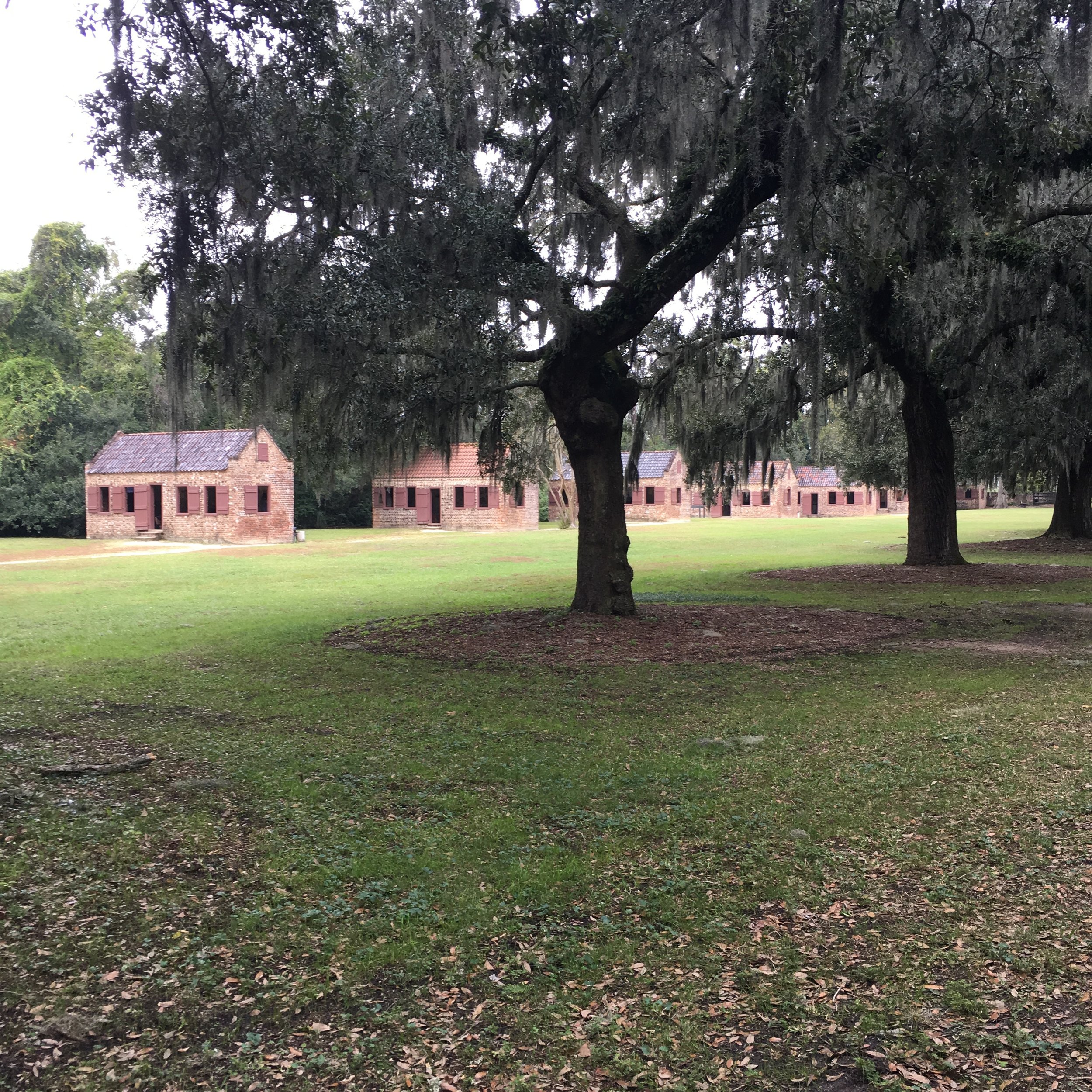  Unusually, the cabins at Boone Hall Planation in Charleston, SC were built in front of the house, along the driveway: as if to say, “hey, look what a big deal I am! Look how many slaves I can afford to build houses for!” I’m sure the occupants had t